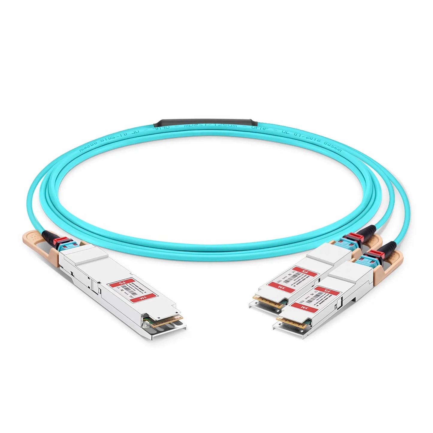 5m (16ft) Arista Networks Compatible 400G OSFP 8 x 50G PAM4 Finned Top to 2 x 200G QSFP56 4 x 50G PAM4 Active Optical Breakout Cable