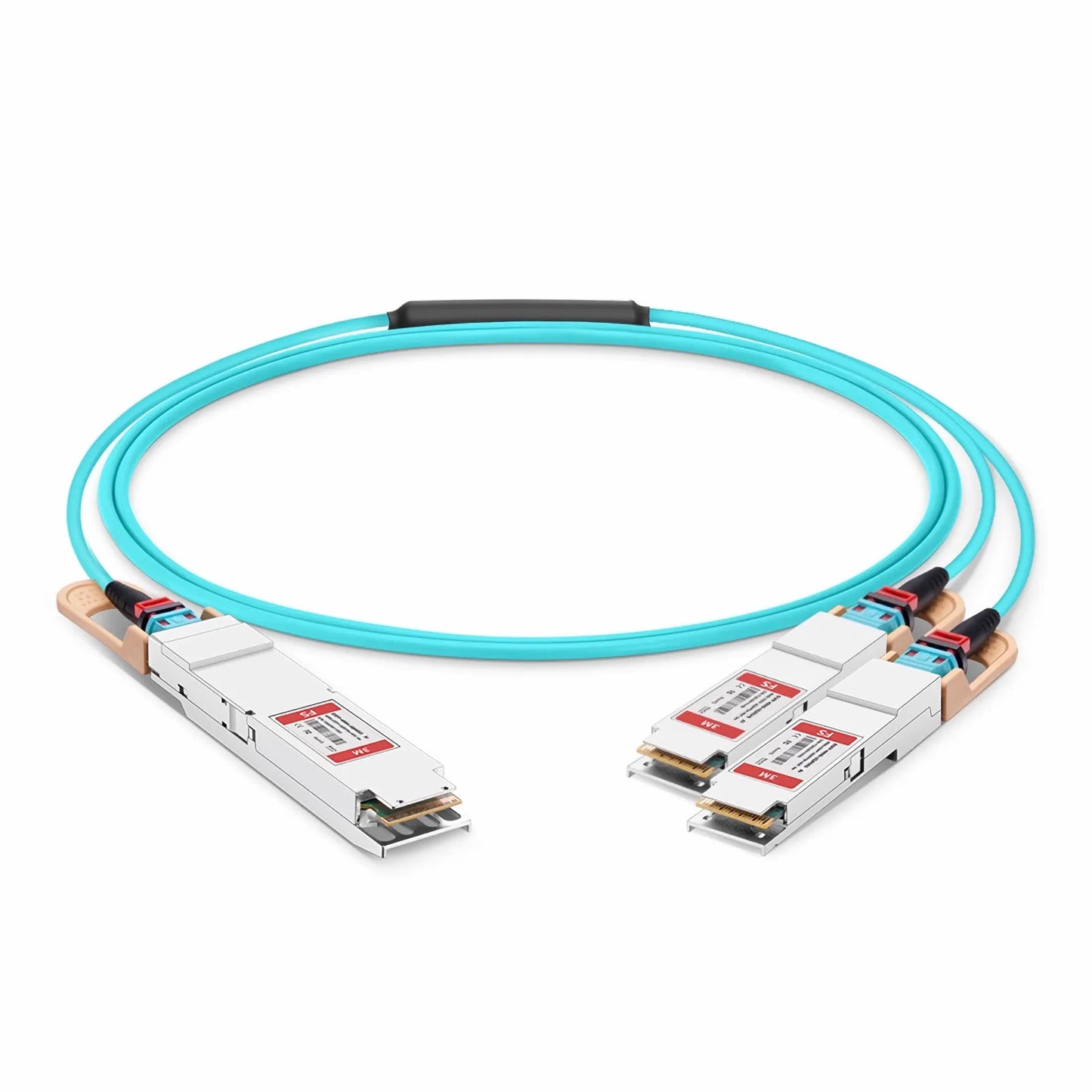 3m (10ft) Arista Networks Compatible 400G OSFP 8 x 50G PAM4 Finned Top to 2 x 200G QSFP56 4 x 50G PAM4 Active Optical Breakout Cable