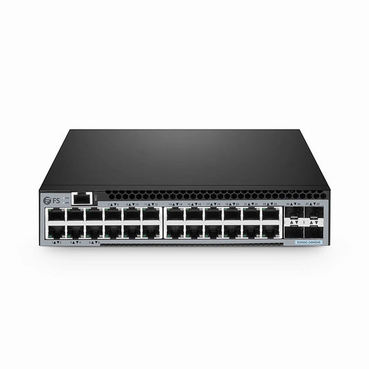 S3400C-24MG4S, 24-Port Ethernet L2+ Compact Half-Width Switch, 24 x 100M/1000M/2.5GBase-T/Multi-Gigabit, with 4 x 10Gb SFP+ Uplinks