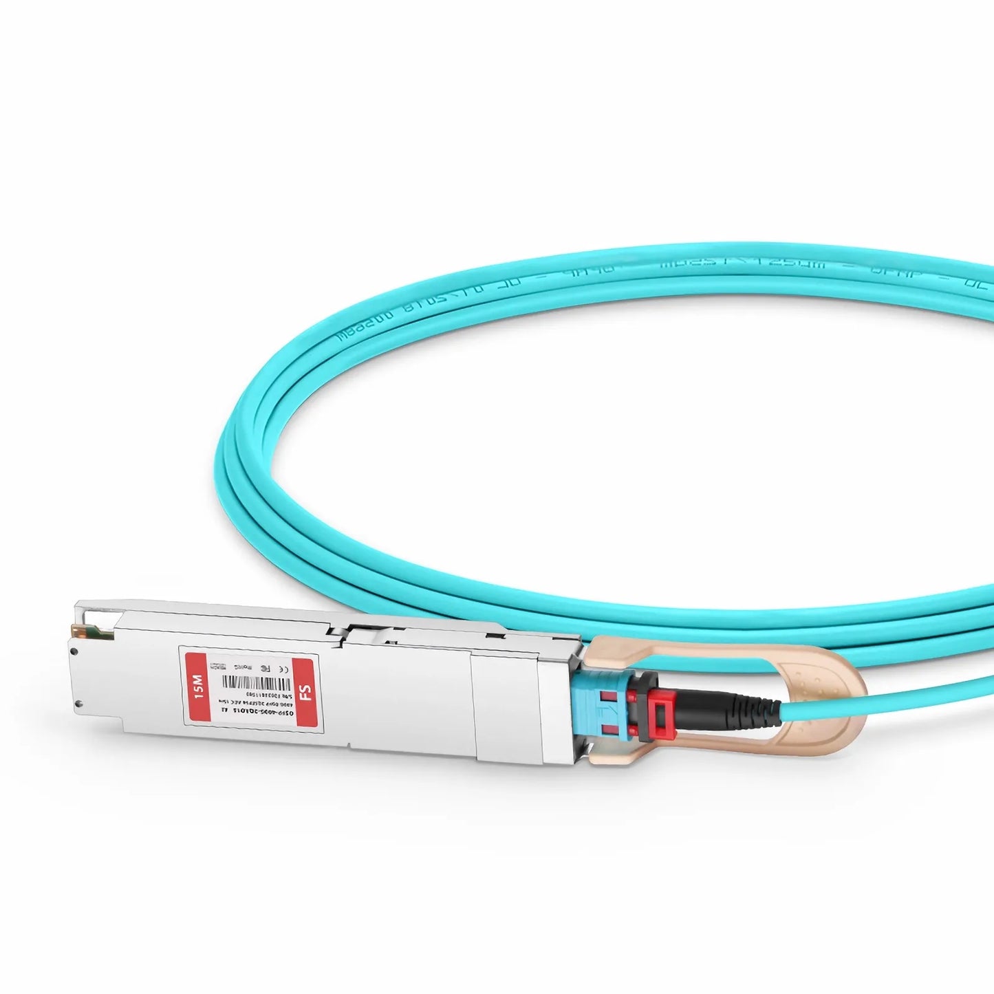 15m (49ft) Arista Networks Compatible 400G OSFP 8 x 50G PAM4 Finned Top to 2 x 200G QSFP56 4 x 50G PAM4 Active Optical Breakout Cable