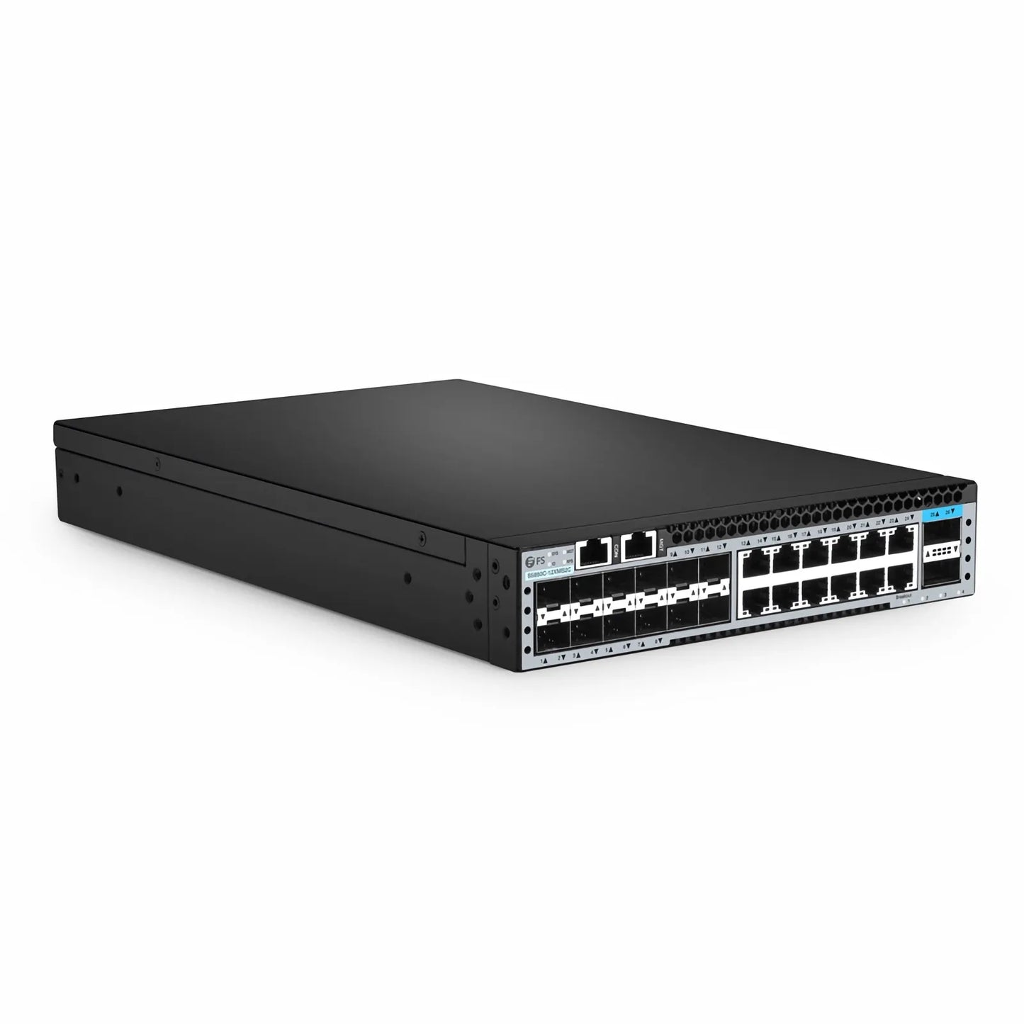 S5850C-12XMS2C, 12-Port Ethernet L3 Half-width Switch, 12 x 10Gb SFP+, 12 x 10GBase-T/Multi-Gigabit, with 2 x 100Gb QSFP28 Uplinks, AV over IP, Support MLAG