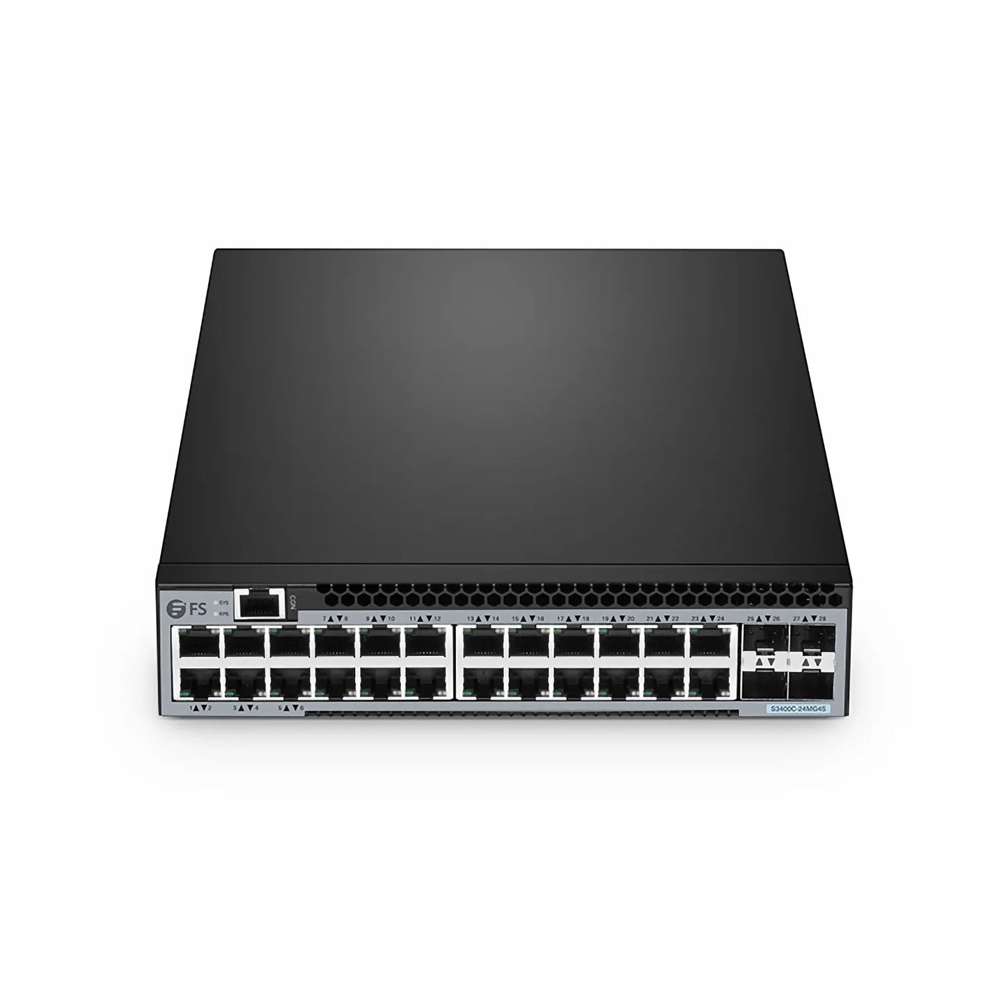 S3400C-24MG4S, 24-Port Ethernet L2+ Compact Half-Width Switch, 24 x 100M/1000M/2.5GBase-T/Multi-Gigabit, with 4 x 10Gb SFP+ Uplinks