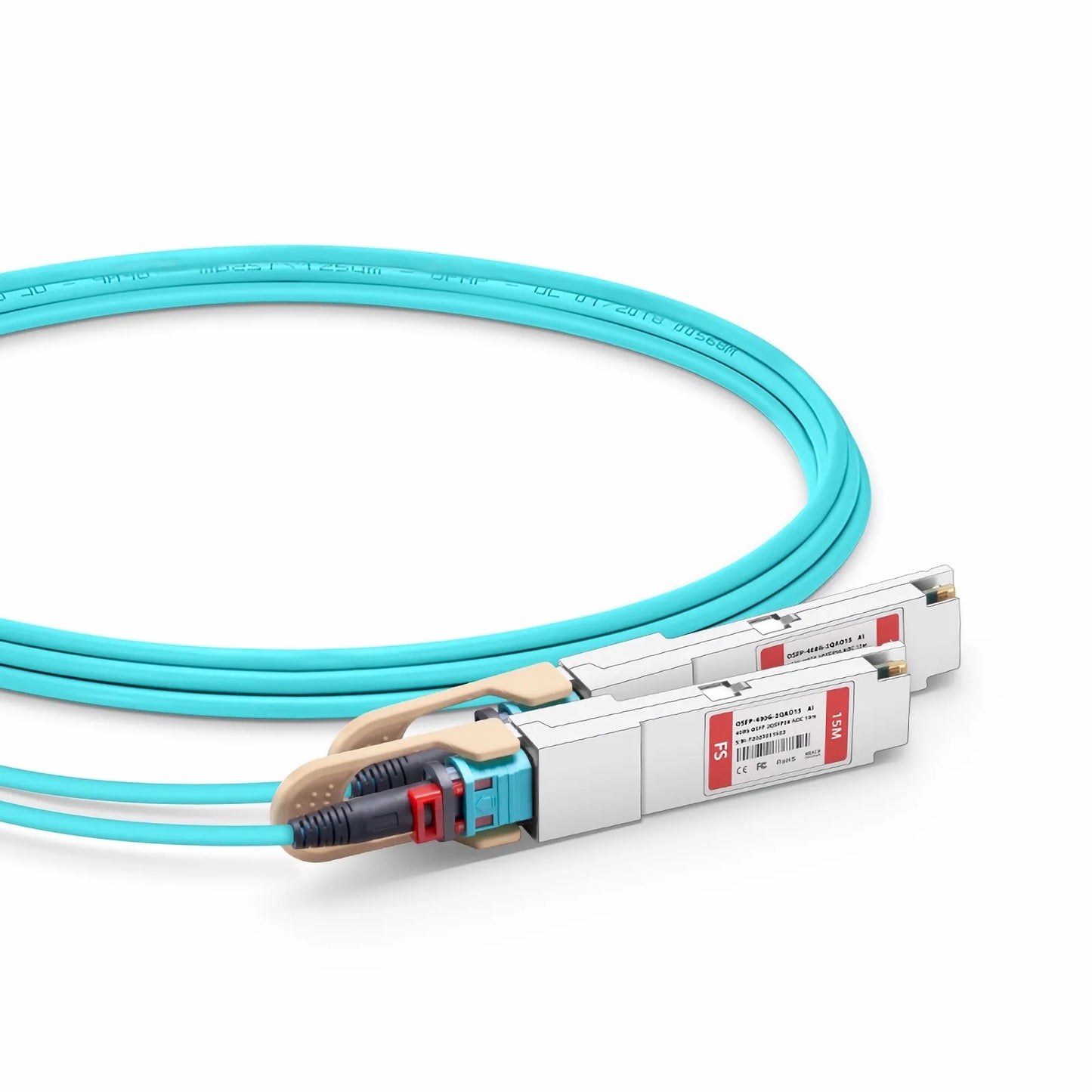 15m (49ft) Arista Networks Compatible 400G OSFP 8 x 50G PAM4 Finned Top to 2 x 200G QSFP56 4 x 50G PAM4 Active Optical Breakout Cable