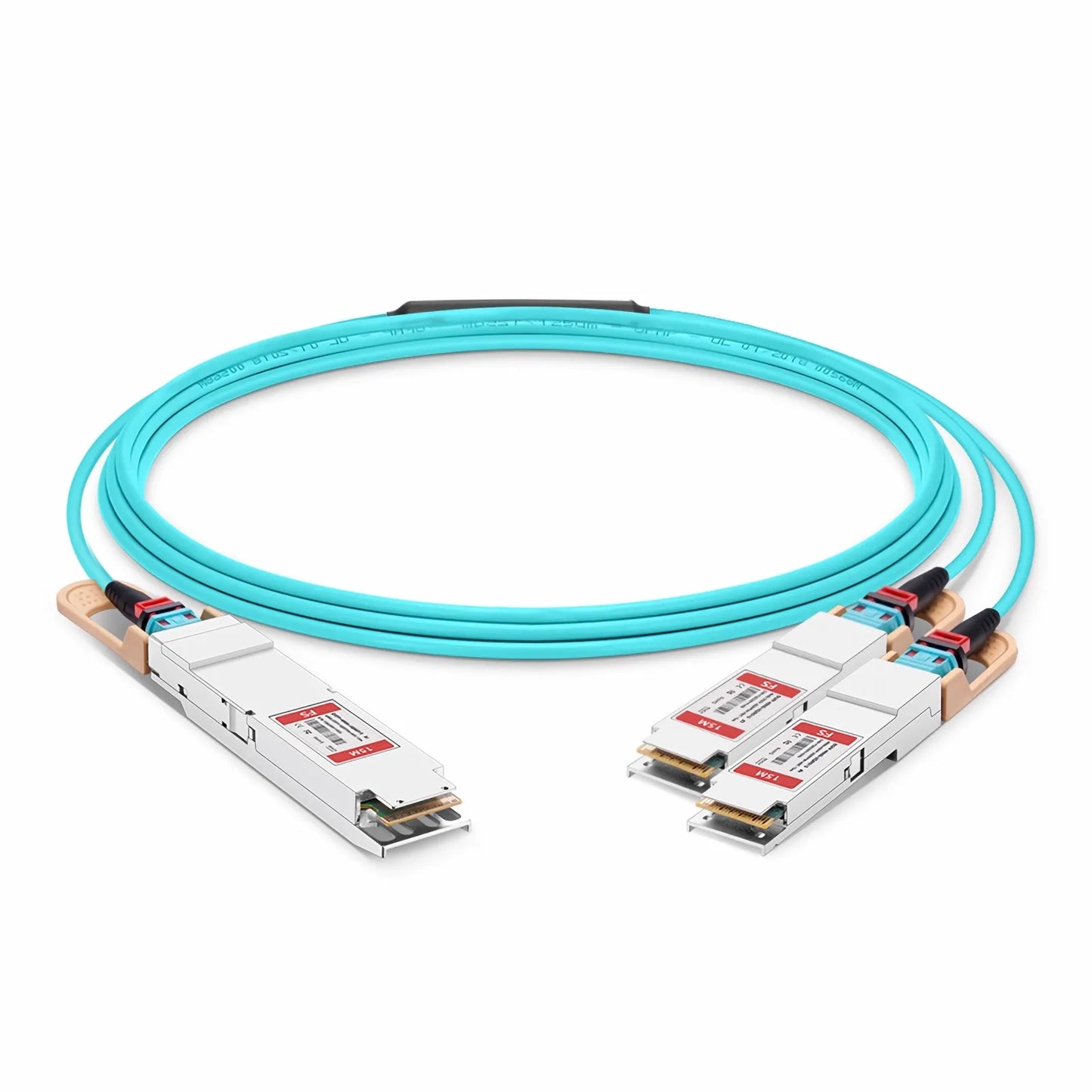 15m (49ft) Arista Networks Compatible 400G OSFP 8 x 50G PAM4 Finned Top to 2 x 200G QSFP56 4 x 50G PAM4 Active Optical Breakout Cable