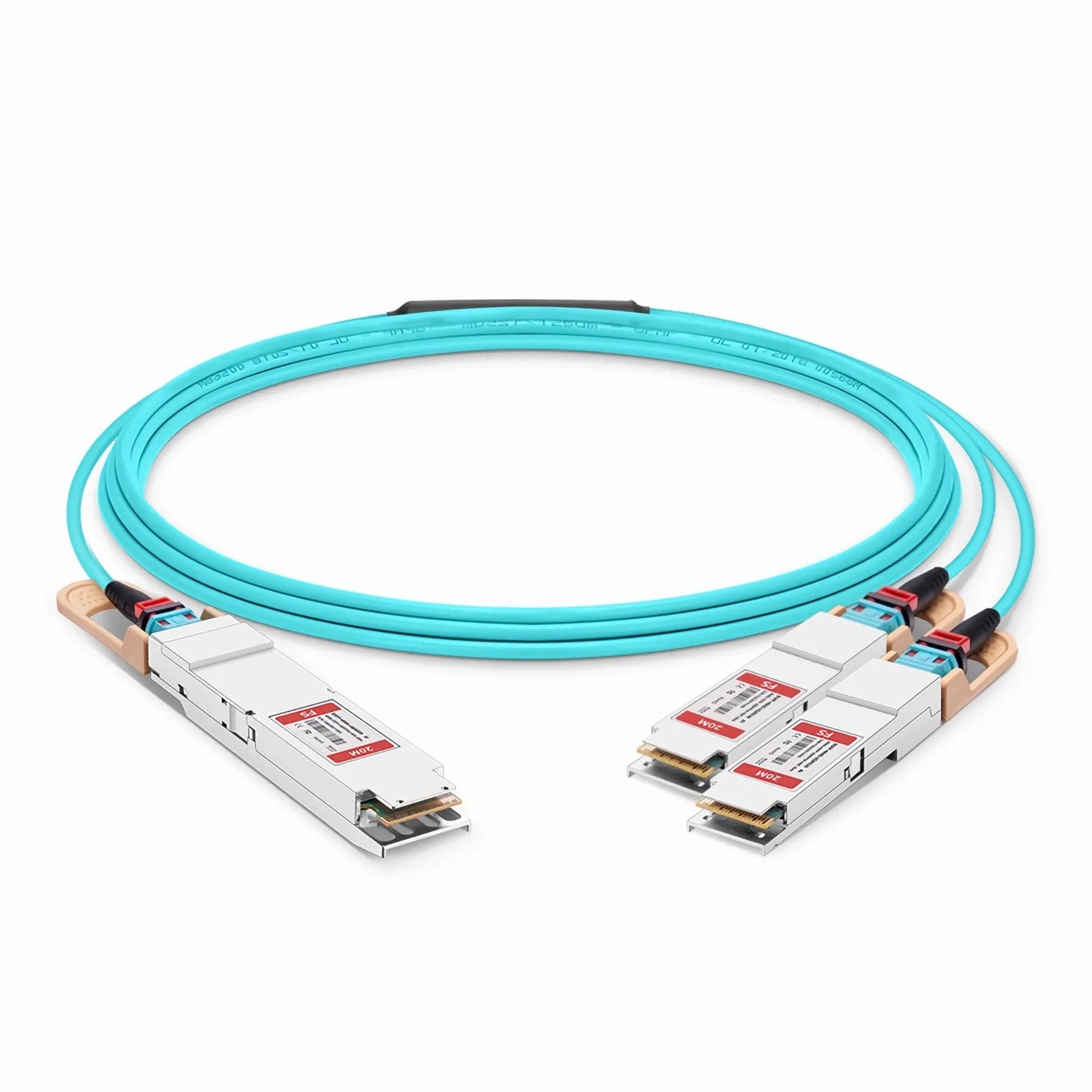 20m (66ft) Arista Networks Compatible 400G OSFP 8 x 50G PAM4 Finned Top to 2 x 200G QSFP56 4 x 50G PAM4 Active Optical Breakout Cable