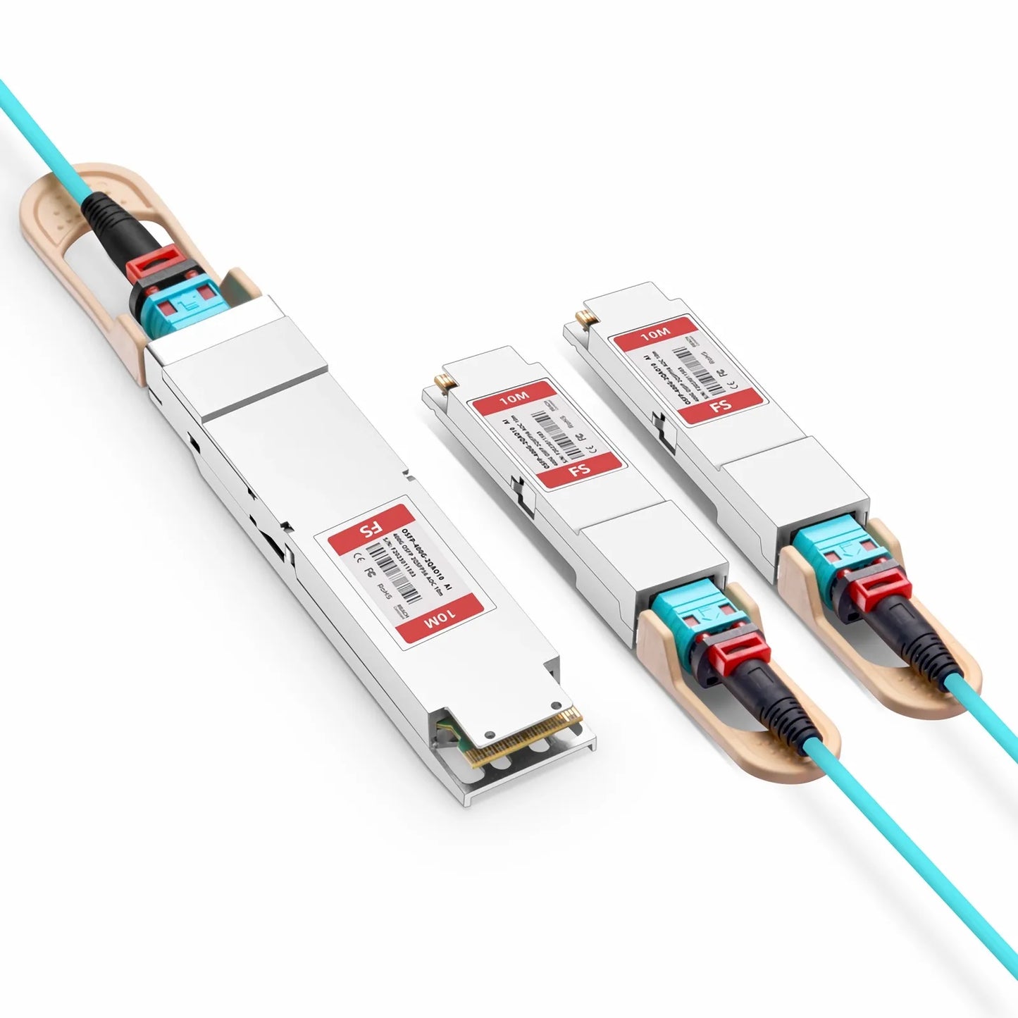 10m (33ft) Arista Networks Compatible 400G OSFP 8 x 50G PAM4 Finned Top to 2 x 200G QSFP56 4 x 50G PAM4 Active Optical Breakout Cable