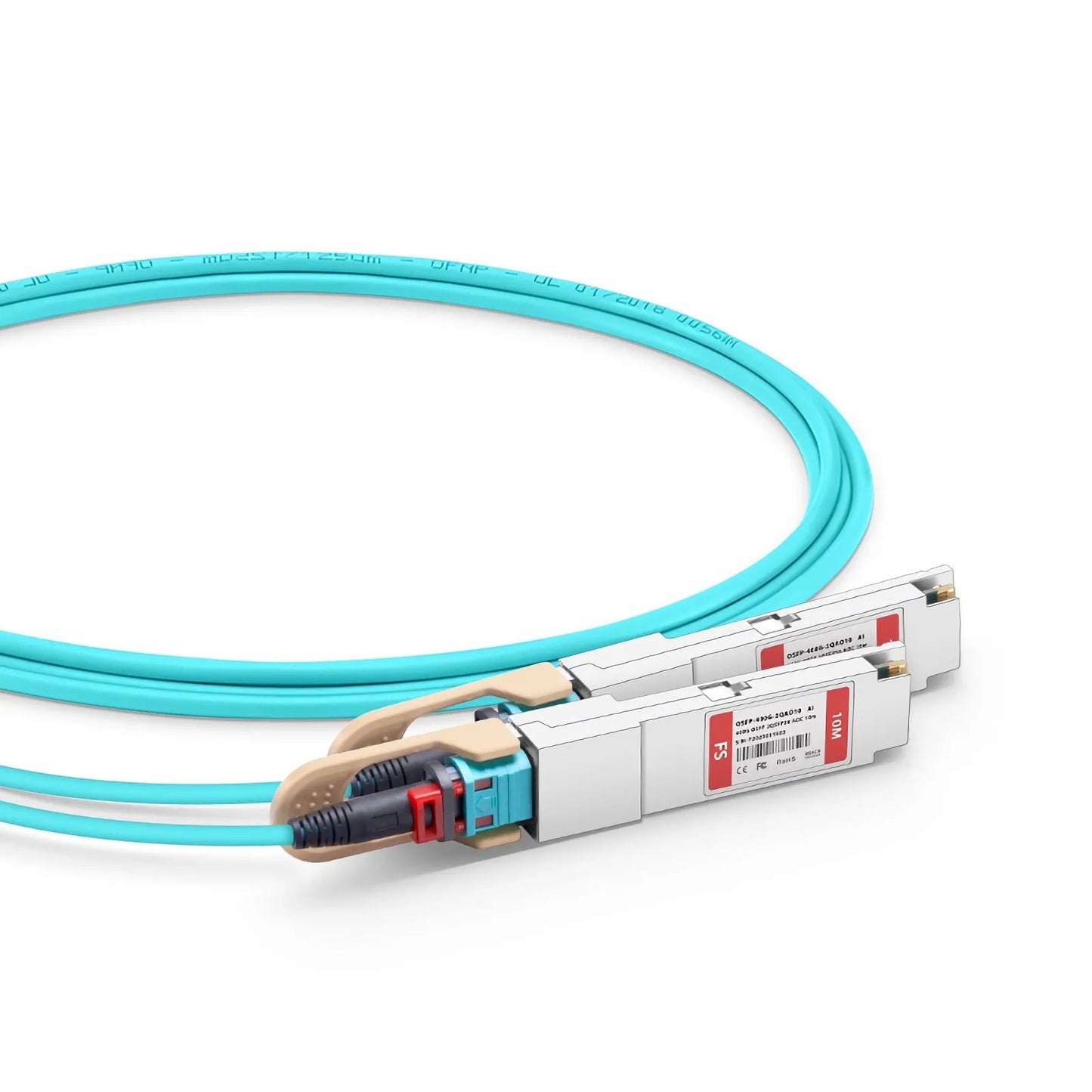 10m (33ft) Arista Networks Compatible 400G OSFP 8 x 50G PAM4 Finned Top to 2 x 200G QSFP56 4 x 50G PAM4 Active Optical Breakout Cable