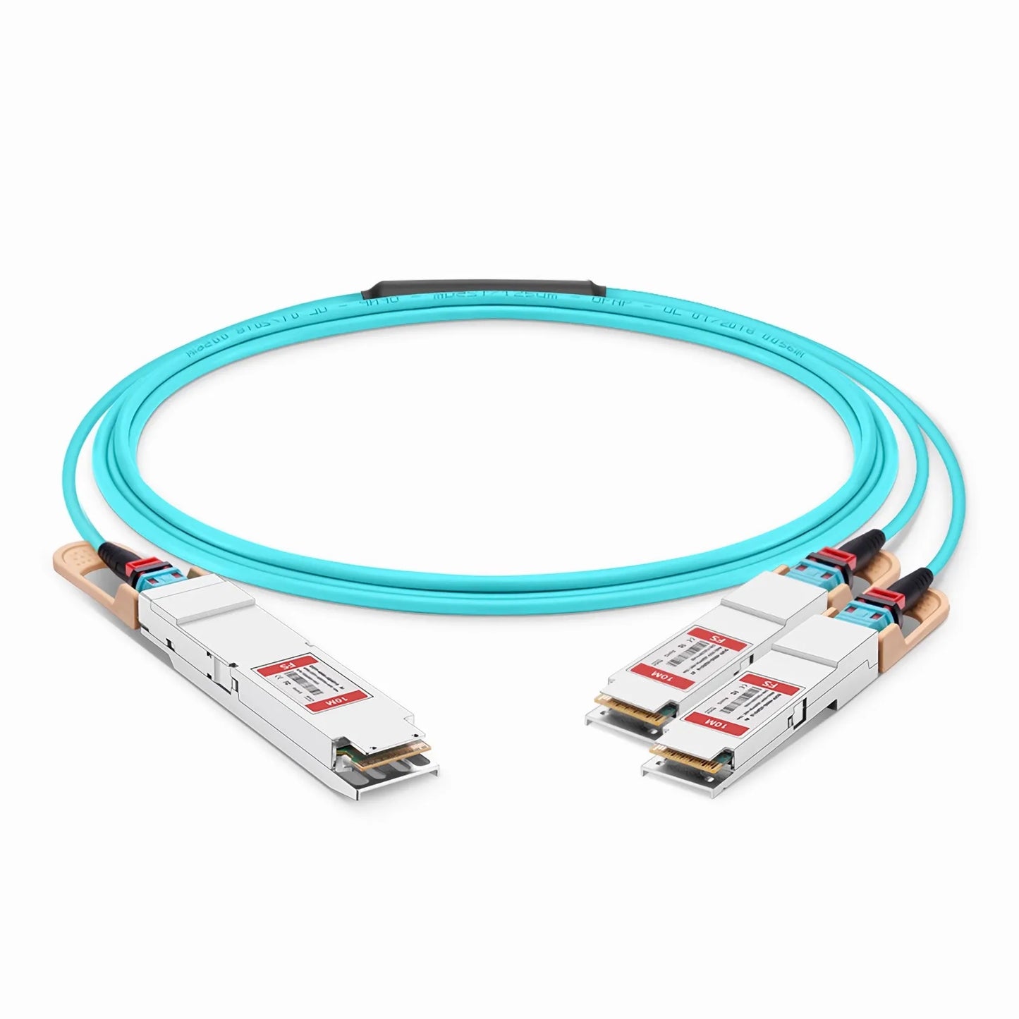 10m (33ft) Arista Networks Compatible 400G OSFP 8 x 50G PAM4 Finned Top to 2 x 200G QSFP56 4 x 50G PAM4 Active Optical Breakout Cable