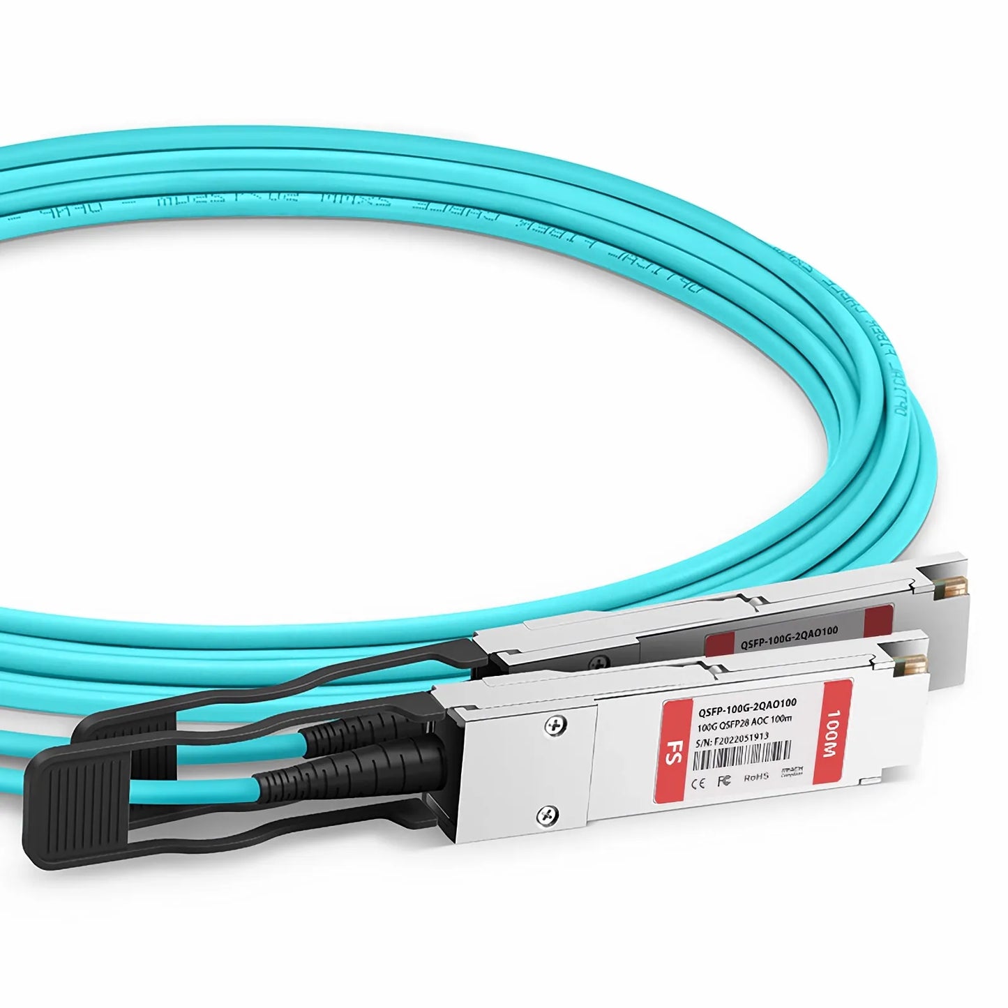 100m (328ft) Cisco Compatible 100G QSFP28 4 x 25G NRZ to 2 x 50G QSFP28 2 x 25G NRZ Active Optical Breakout Cable