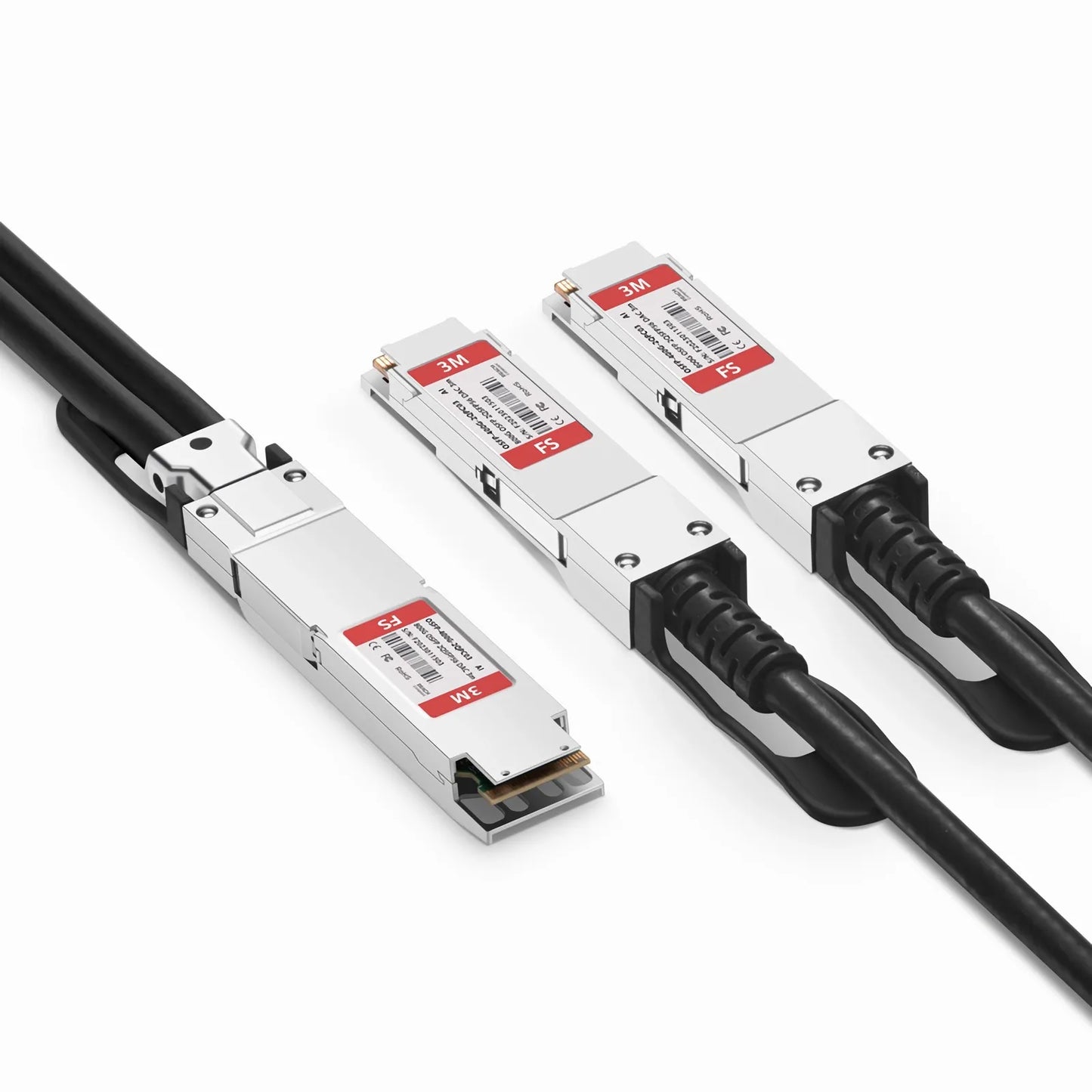 3m (10ft) Arista Networks CAB-O-2Q-400G-3M Compatible 400G OSFP 8 x 50G PAM4 Finned Top to 2 x 200G QSFP56 4 x 50G PAM4 Passive Direct Attach Copper Breakout Cable