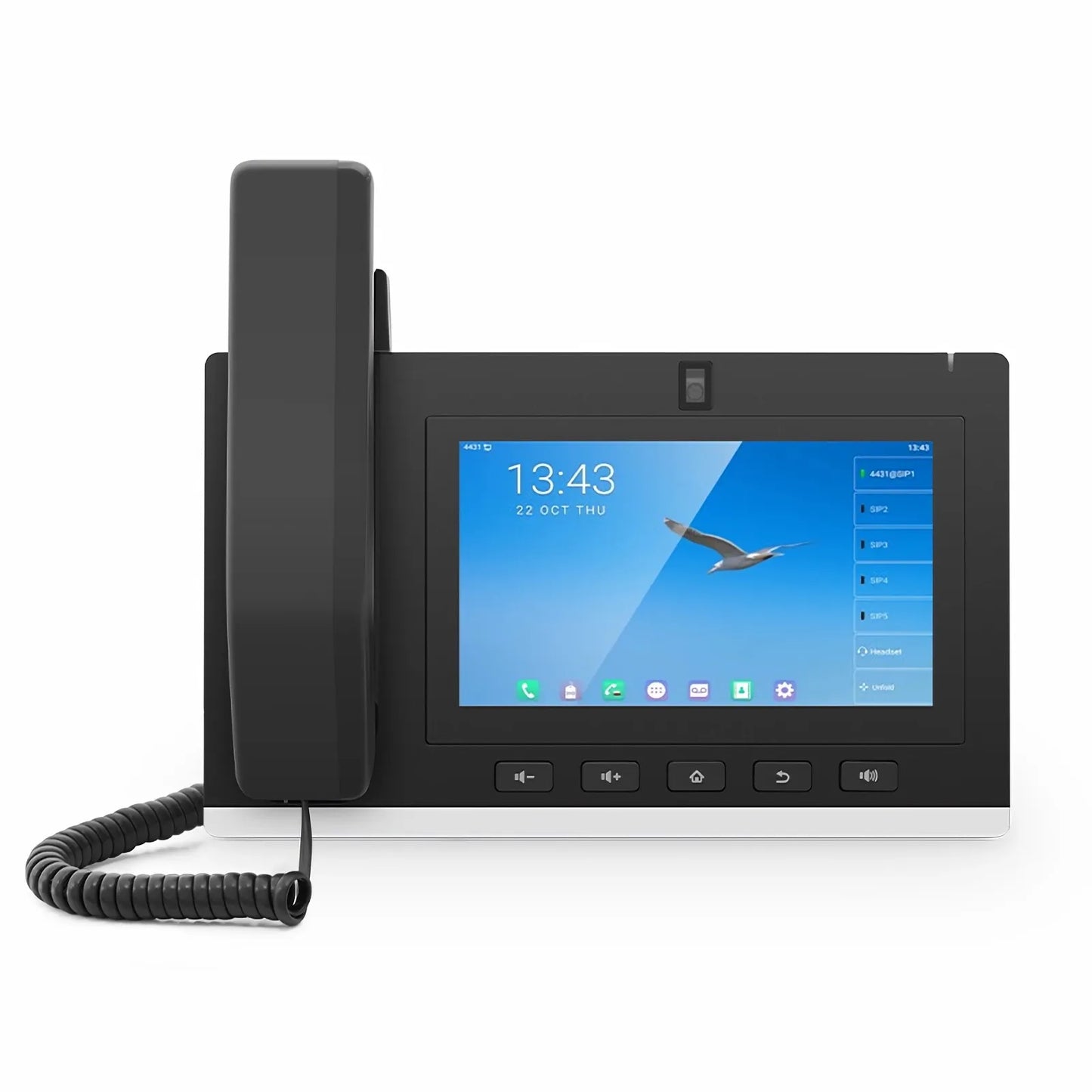 FIP-7320, Advanced VoIP Phone with 1080p Camera and 7-Inch Color LCD Touch Screen, 20 SIP Accounts, Dual-Port Gigabit Ethernet, PoE Support
