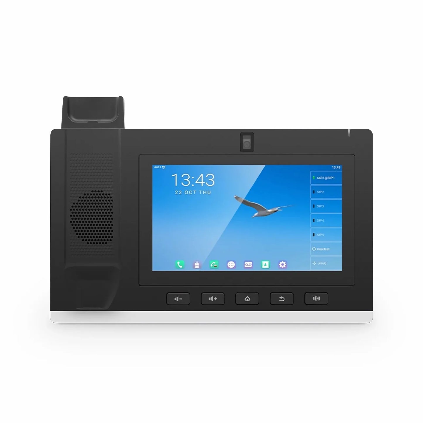FIP-7320, Advanced VoIP Phone with 1080p Camera and 7-Inch Color LCD Touch Screen, 20 SIP Accounts, Dual-Port Gigabit Ethernet, PoE Support