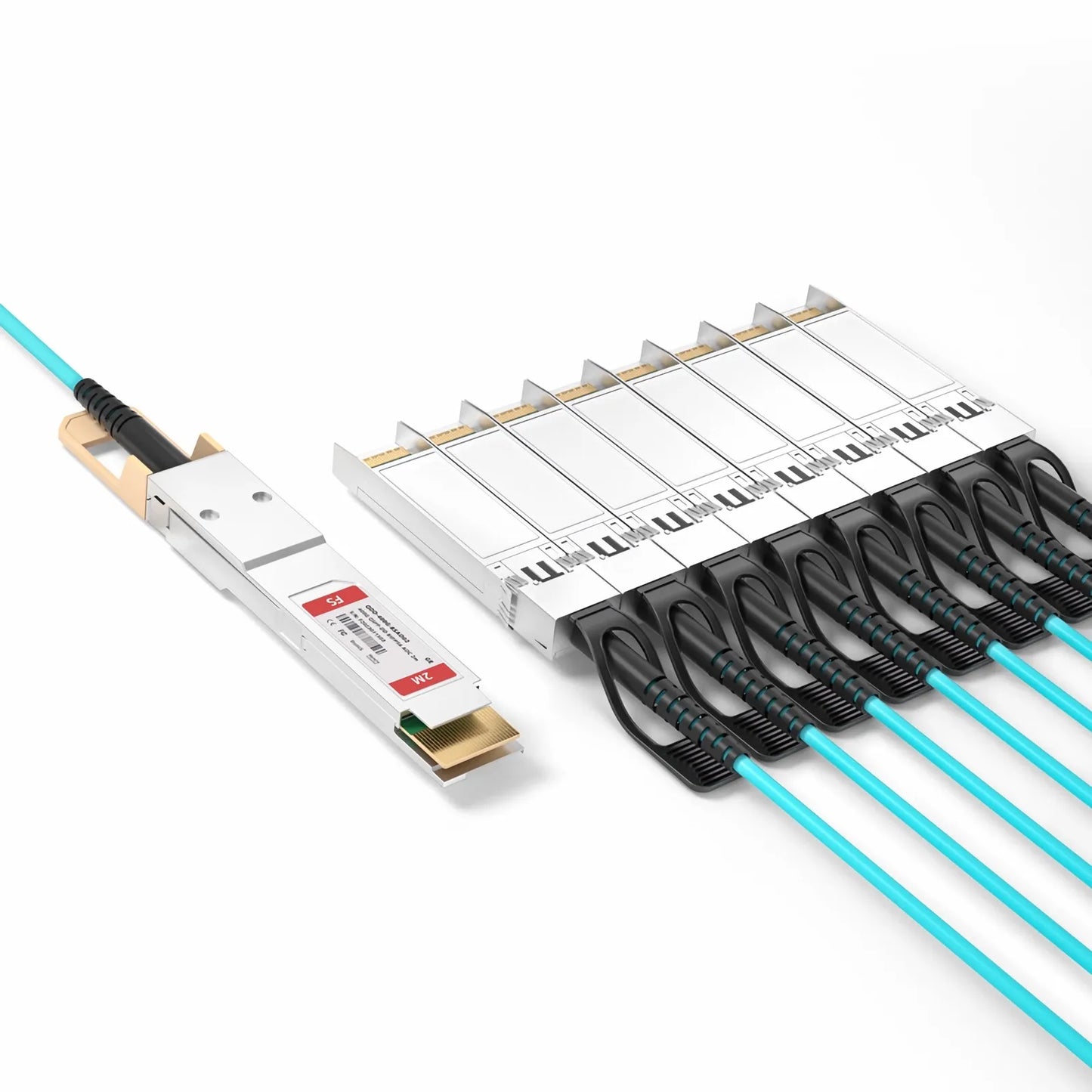 2m (7ft) Generic Compatible 400G QSFP-DD 8 x 50G PAM4 to 8 x 50G SFP56 25G NRZ Active Optical Breakout Cable