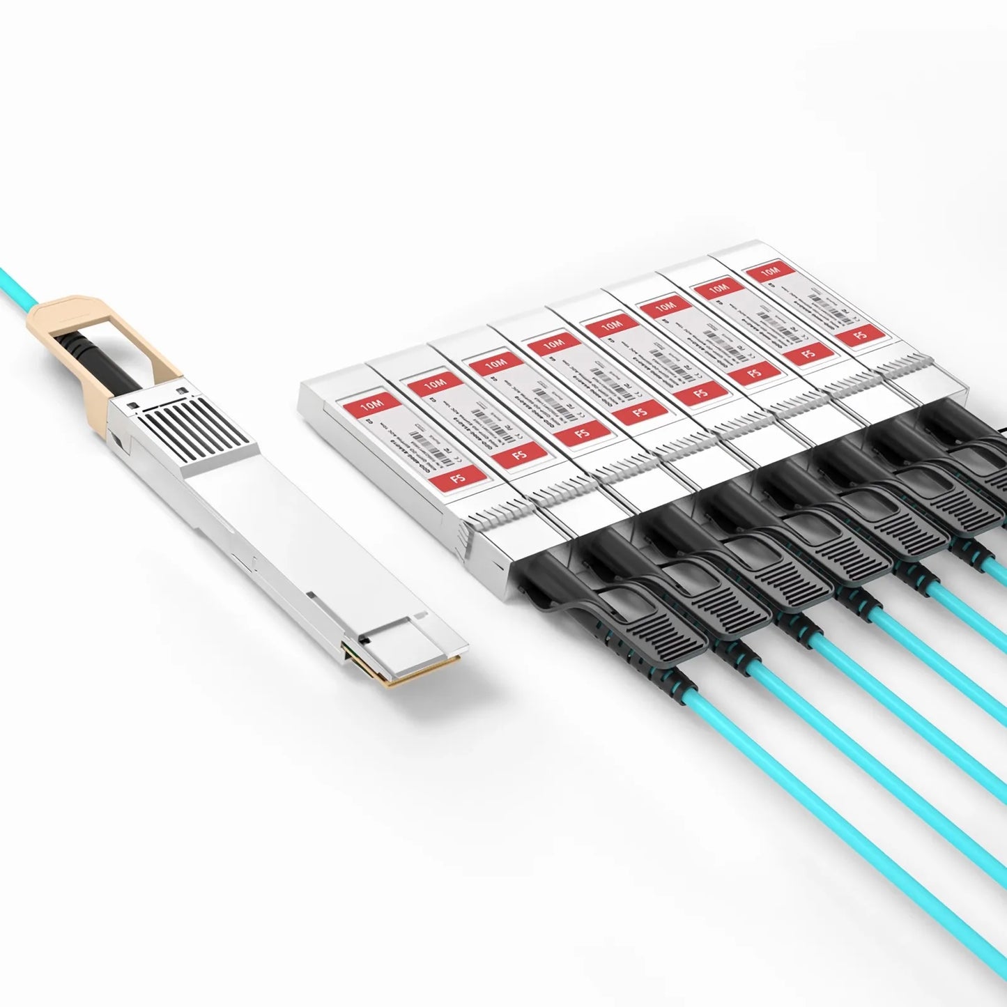 10m (33ft) Generic Compatible 400G QSFP-DD 8 x 50G PAM4 to 8 x 50G SFP56 25G NRZ Active Optical Breakout Cable