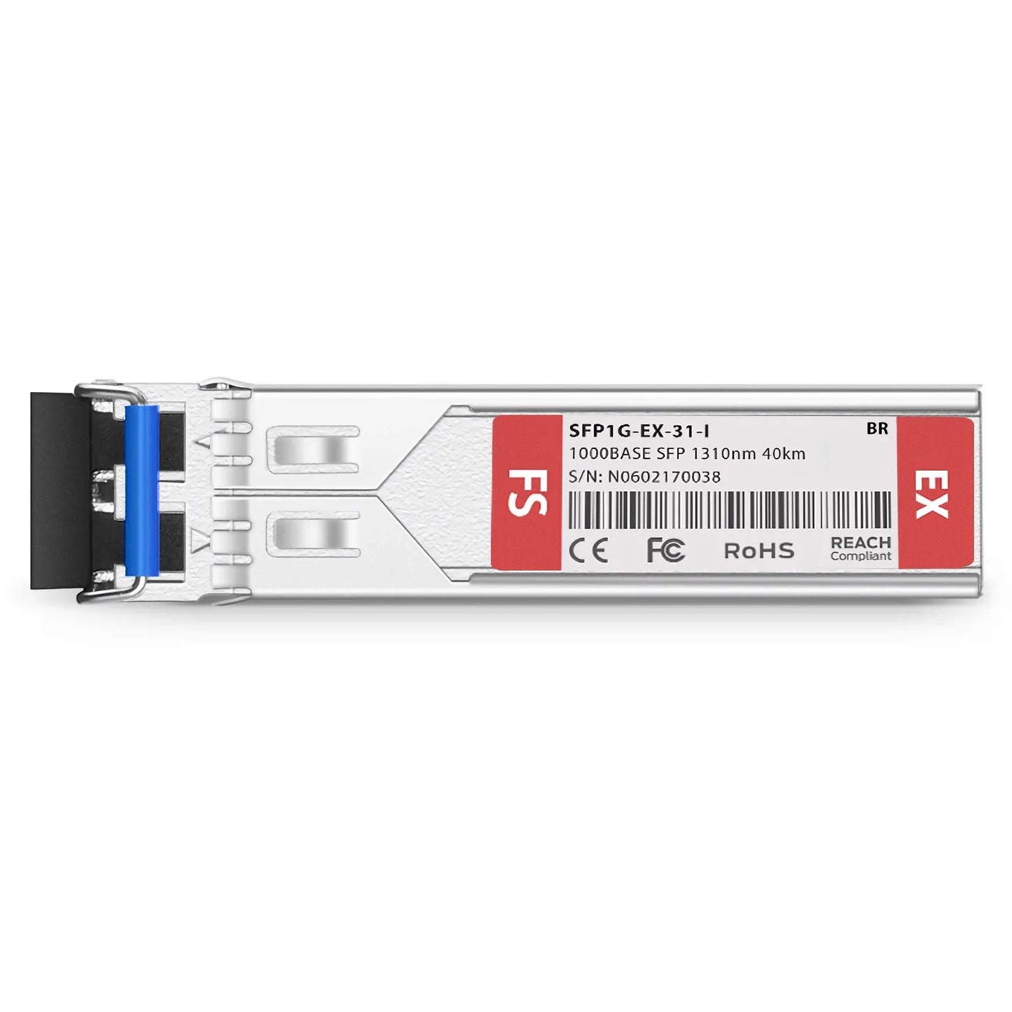 Brocade E1MG-LH-OM Compatible 1000BASE-EX SFP 1310nm 40km DOM Duplex LC/UPC SMF Optical Transceiver Module (Industrial)