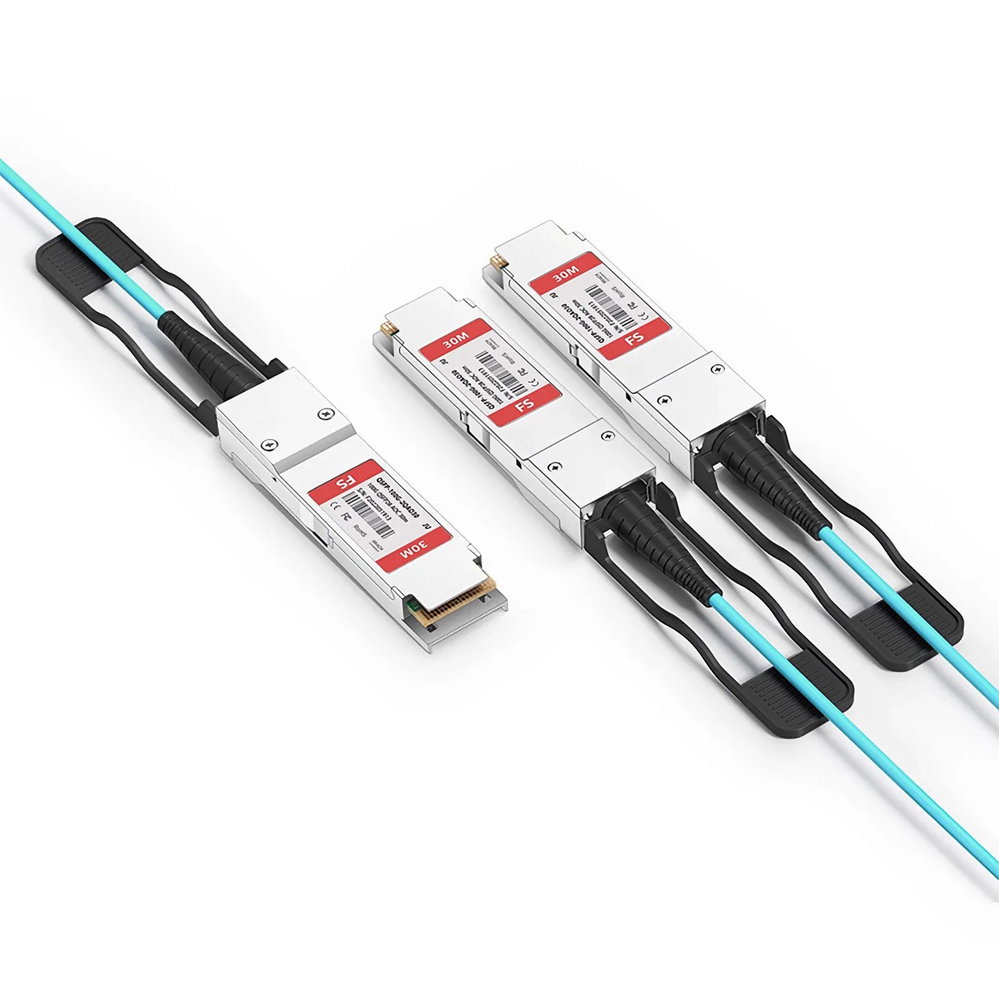 30m (98ft) Juniper Networks Compatible 100G QSFP28 4 x 25G NRZ to 2 x 50G QSFP28 2 x 25G NRZ Active Optical Breakout Cable