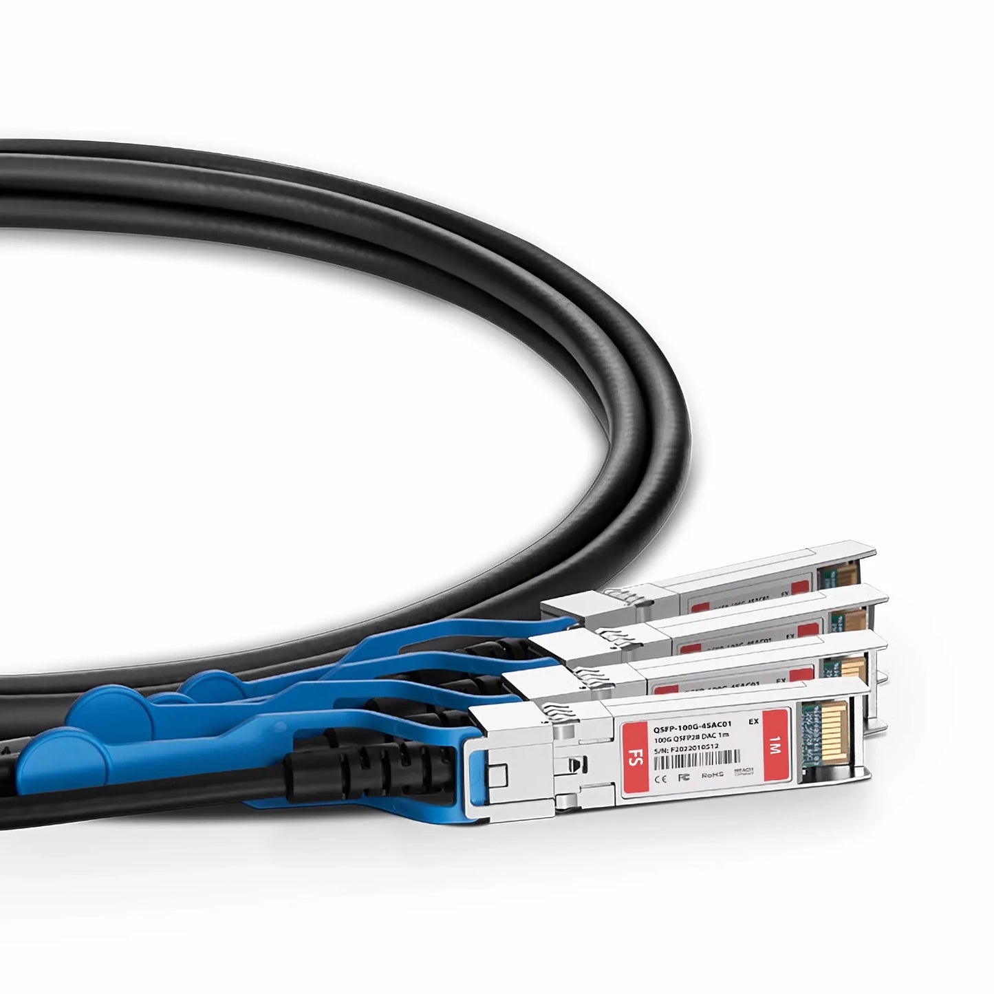 1m (3ft) Extreme Compatible 100G QSFP28 4 x 25G NRZ to 4 x 25G SFP28 NRZ Active Direct Attach Copper Breakout Cable