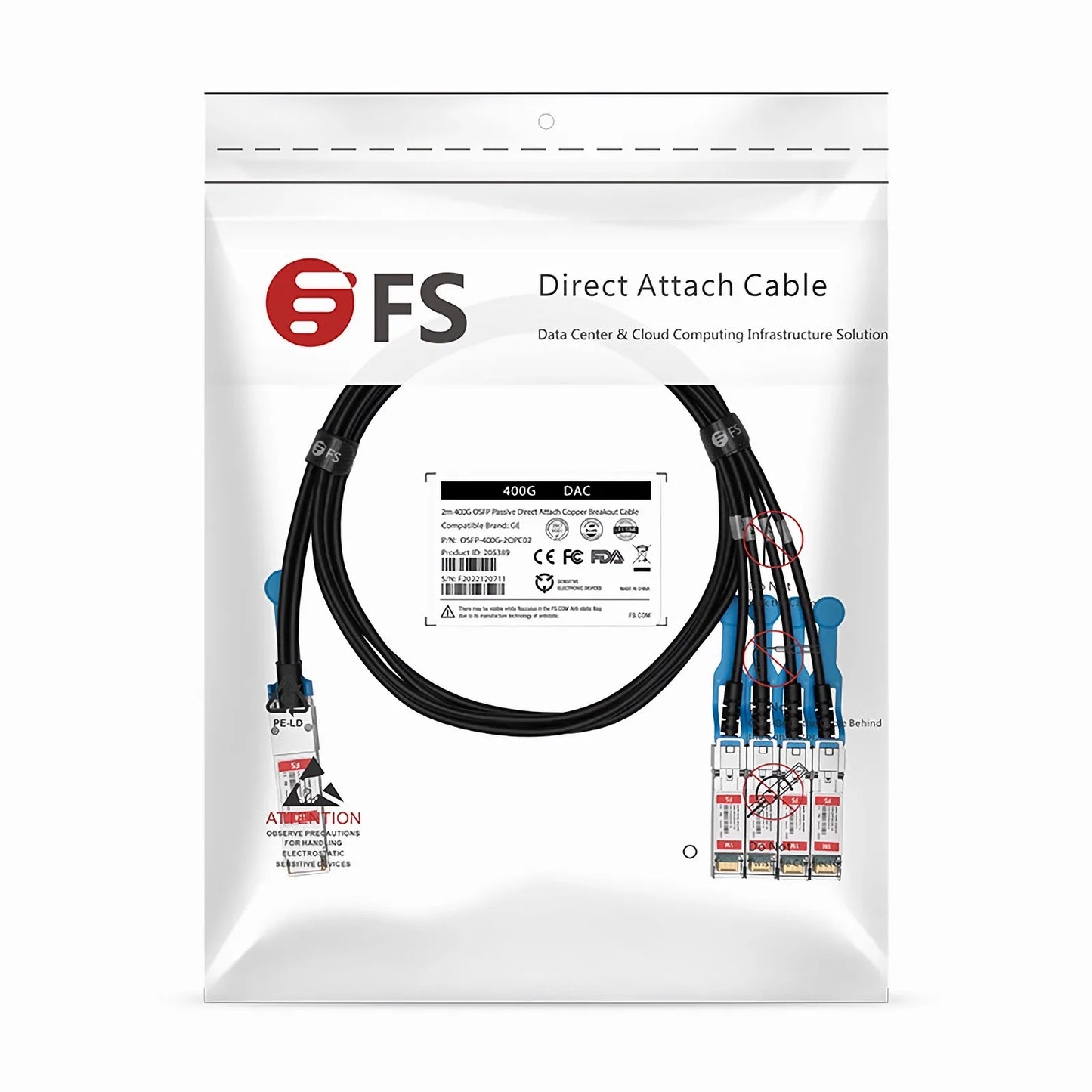 1m (3ft) Cisco Compatible 100G QSFP28 4 x 25G NRZ to 4 x 25G SFP28 NRZ Active Direct Attach Copper Breakout Cable