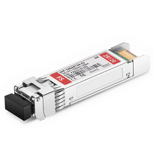 Generic Compatible 10GBASE-ZR SFP+ 1550nm 120km DOM Duplex LC/UPC SMF Optical Transceiver Module
