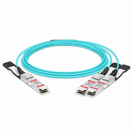 100m (328ft) Cisco Compatible 100G QSFP28 4 x 25G NRZ to 2 x 50G QSFP28 2 x 25G NRZ Active Optical Breakout Cable