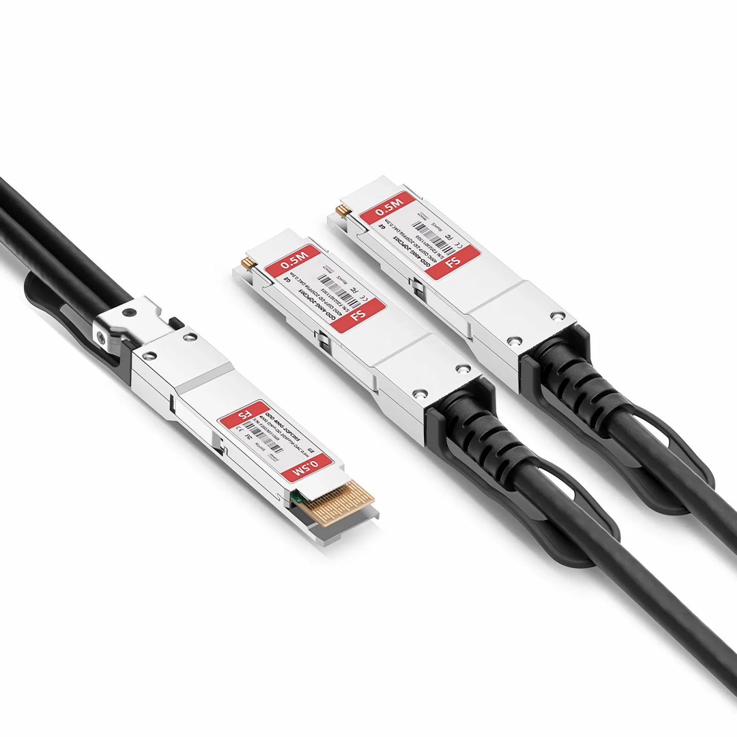 0.5m (2ft) Generic Compatible 400G QSFP-DD 8 x 50G PAM4 to 2 x 200G QSFP56 4 x 50G PAM4 Passive Direct Attach Copper Breakout Cable