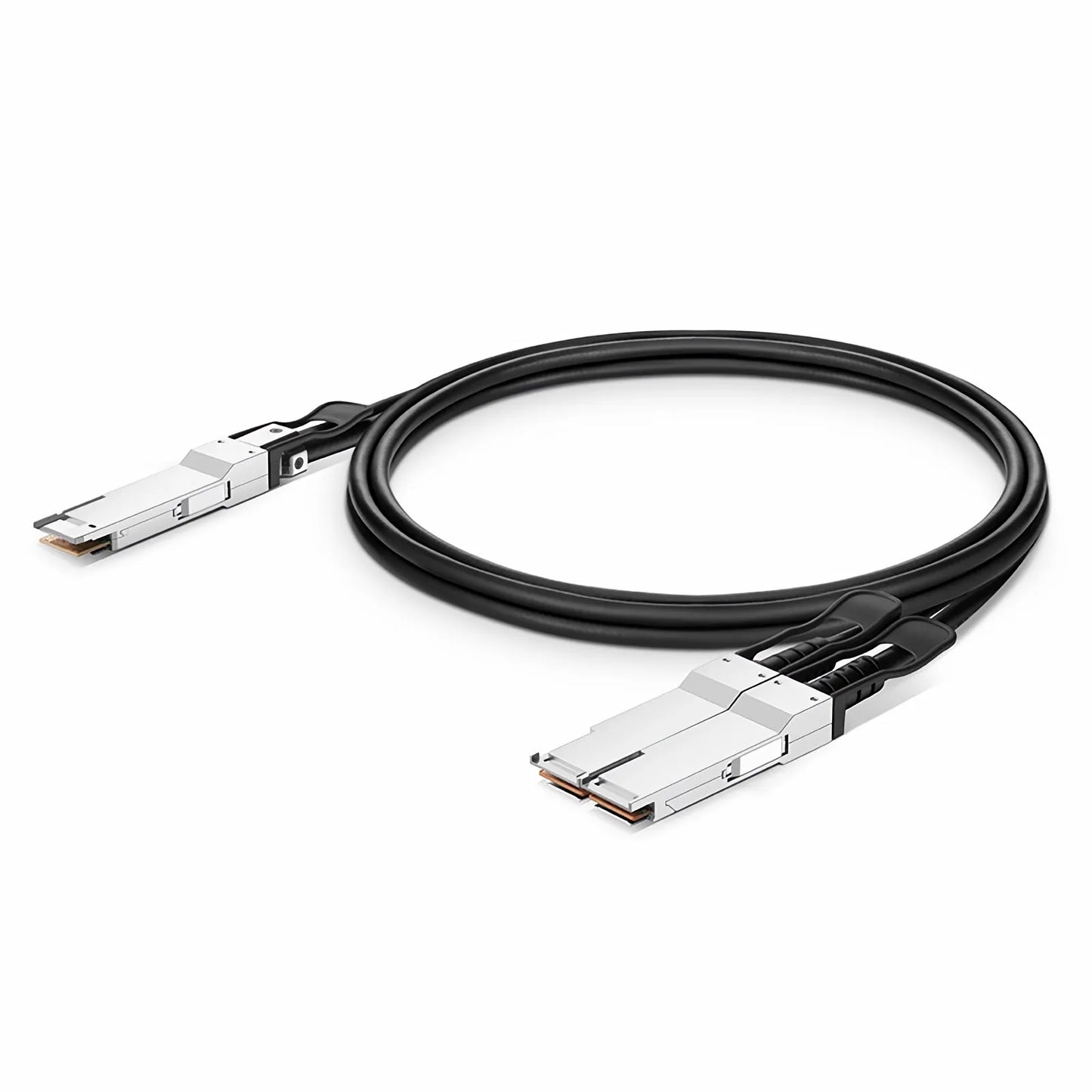 1.5m (5ft) Generic Compatible 400G QSFP-DD 8 x 50G PAM4 to 2 x 200G QSFP56 4 x 50G PAM4 Passive Direct Attach Copper Breakout Cable
