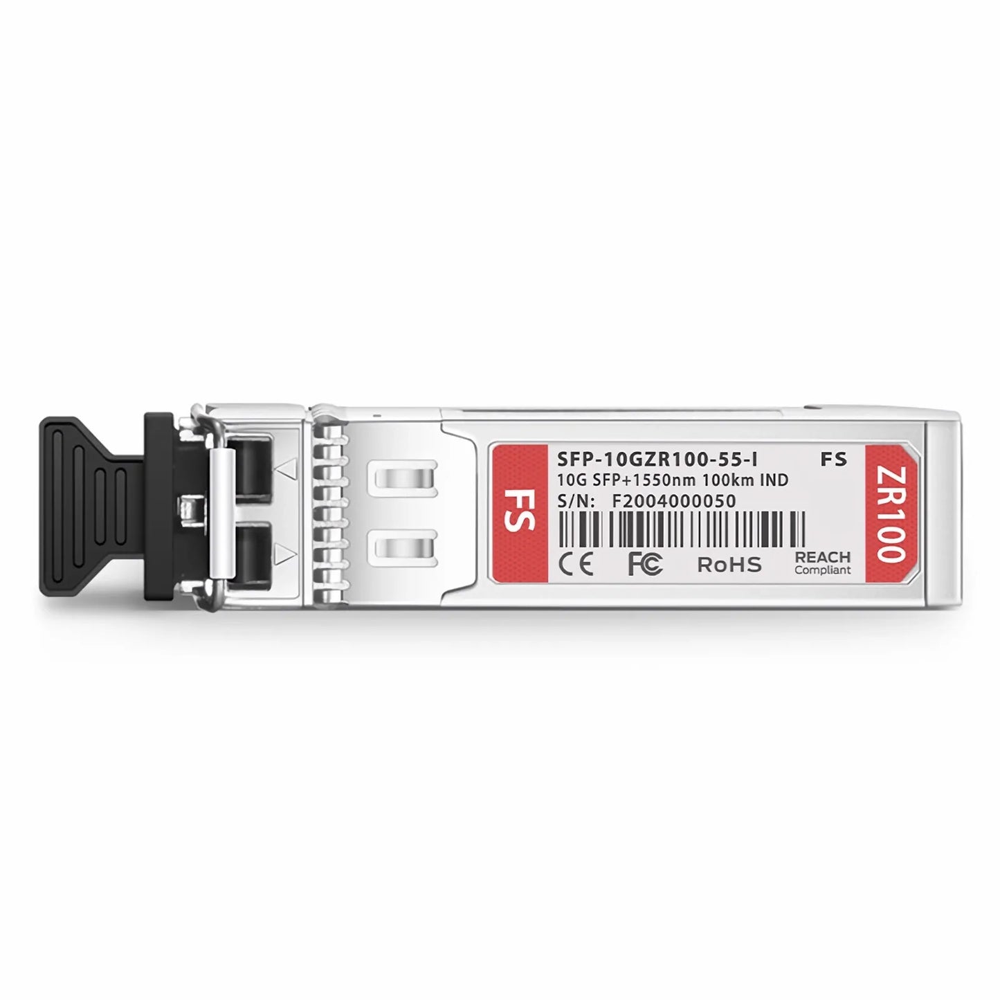 10GBASE-ZR SFP+ 1550nm 100km DOM Duplex LC/UPC SMF Optical Transceiver Module for FS Switches (Industrial)