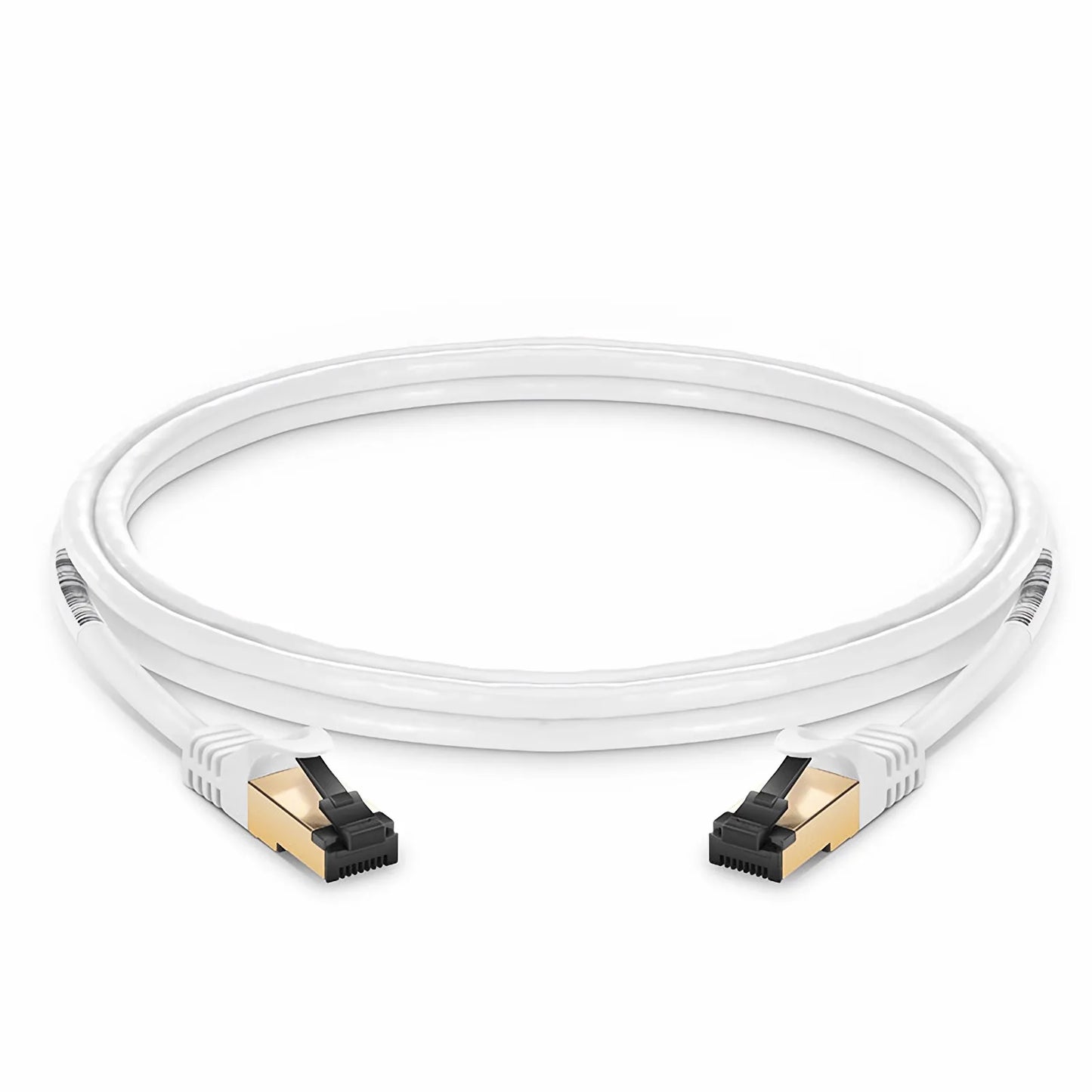10ft (3m) Cat8 28AWG Snagless Shielded (S/FTP) PVC CM Ethernet Network Patch Cable, Off-White