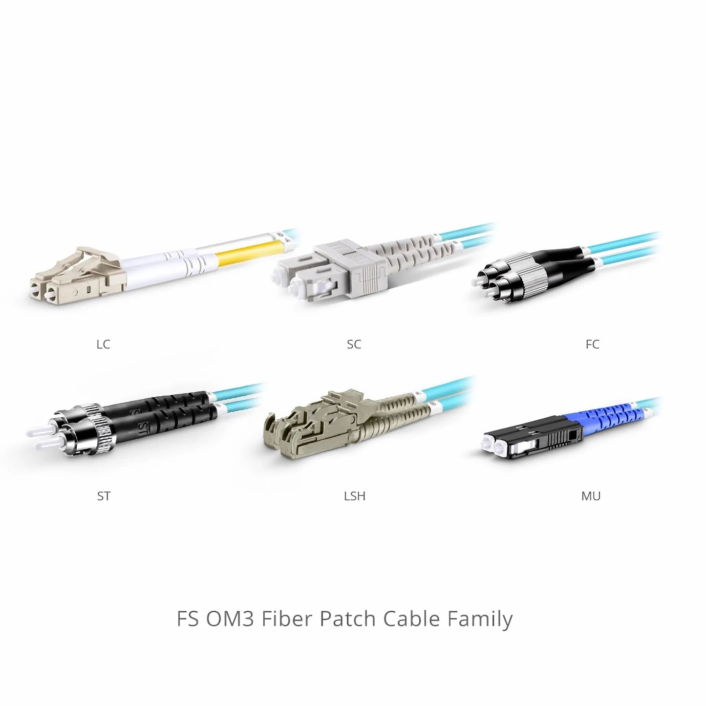 10m (33ft) Fiber Patch Cable, 2 Fibers, LC UPC Duplex to SC UPC Duplex, Multimode (OM3), Riser (OFNR), 2.0mm, Tight-Buffered, Aqua