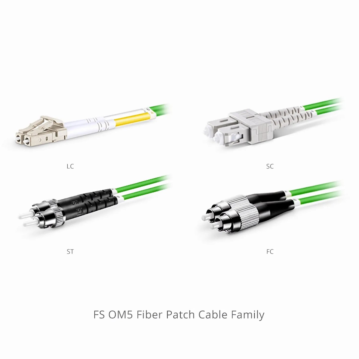 10m (33ft) Fiber Patch Cable, 2 Fibers, LC UPC Duplex to LC UPC Duplex, Multimode (OM5), Riser (OFNR), 2.0mm, Tight-Buffered, Lime Green