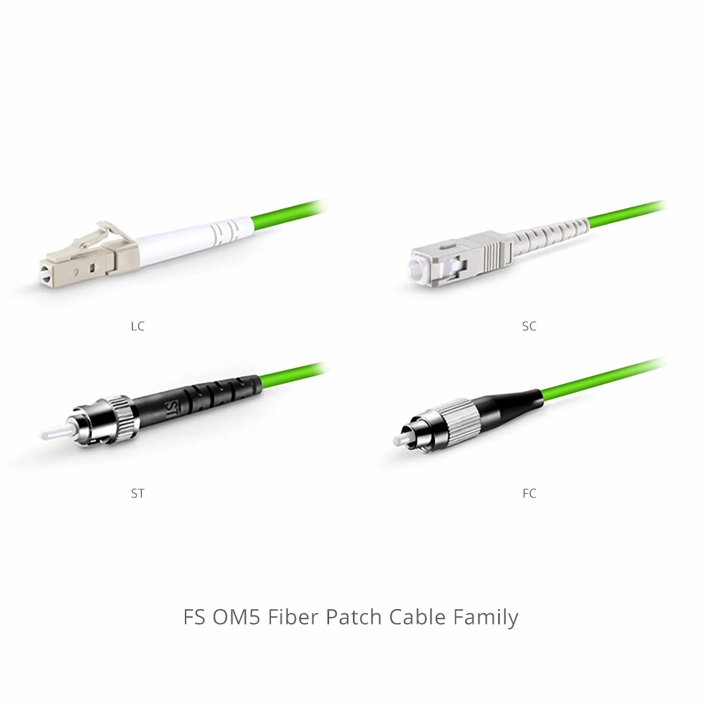 10m (33ft) Fiber Patch Cable, 1 Fiber, LC UPC Simplex to LC UPC Simplex, Multimode (OM5), Riser (OFNR), 2.0mm, Tight-Buffered, Lime Green