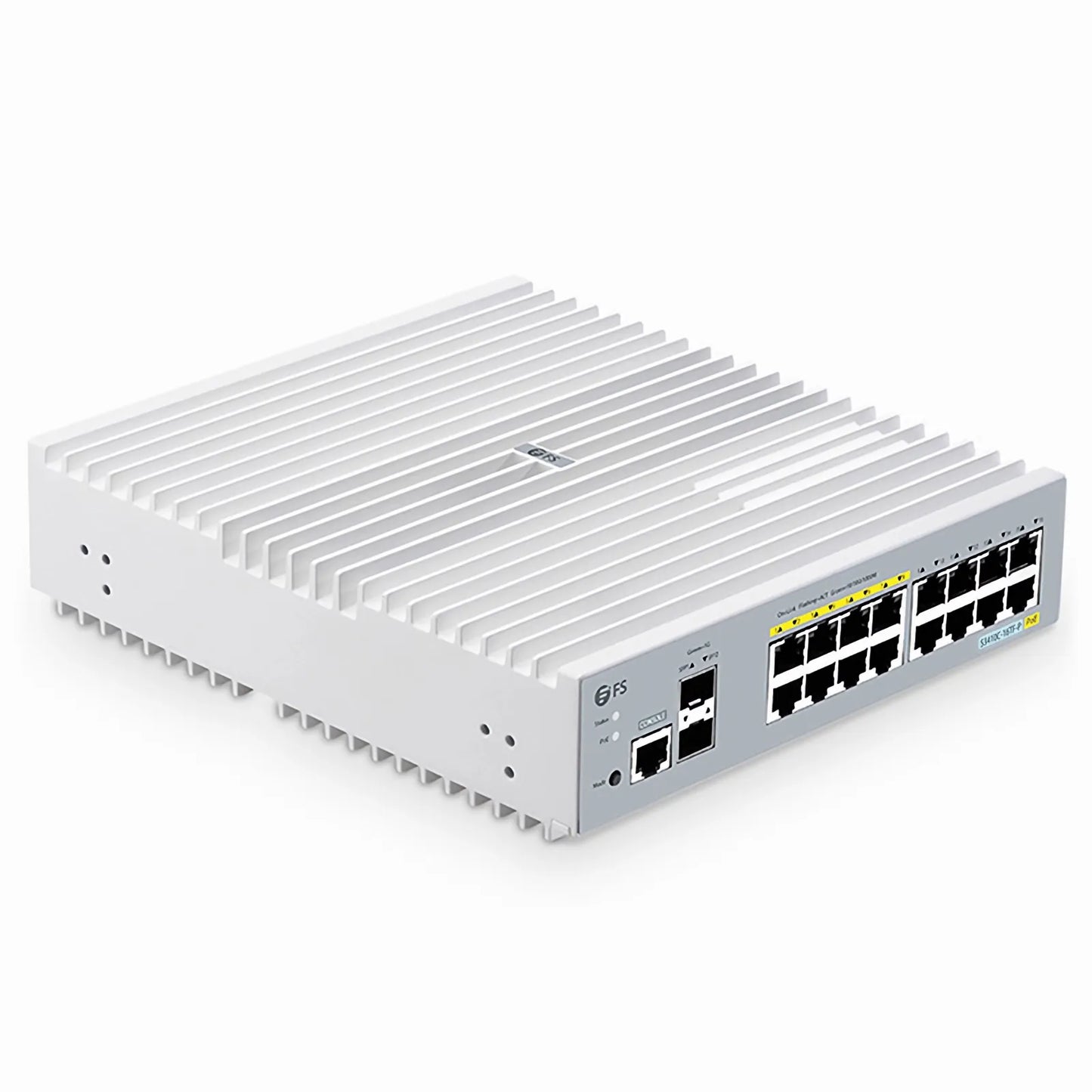 S3410C-16TF-P, 16-Port Gigabit Ethernet L2+ PoE+ Switch, 8 x PoE+ Ports@125W, 8 x 1Gb RJ45, with 2 x 1Gb SFP Uplinks, PicOS®, Support MLAG, Broadcom Chip, Fanless