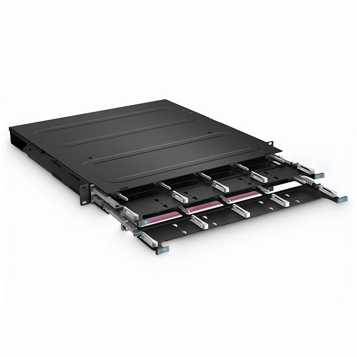 FHX™ Standard Density 1U Rack Mount Enclosure Unloaded, 2-layer Sliding Drawer, Holds up to 8 x FHX™ Base-12 Cassettes, 96 Fibers (LC)