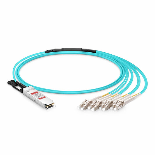 3m (10ft) Cisco Compatible 100G QSFP28 4 x 25G NRZ to 4 Duplex LC 25G NRZ Active Optical Breakout Cable