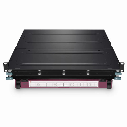 FHX™ Standard Density 1U Rack Mount Enclosure Unloaded, 2-layer Sliding Drawer, Holds up to 8 x FHX™ Base-12 Cassettes, 96 Fibers (LC)