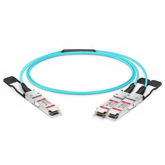 3m (10ft) Cisco Compatible 100G QSFP28 4 x 25G NRZ to 2 x 50G QSFP28 2 x 25G NRZ Active Optical Breakout Cable