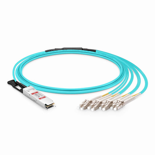 10m (33ft) Cisco Compatible 100G QSFP28 4 x 25G NRZ to 4 Duplex LC 25G NRZ Active Optical Breakout Cable