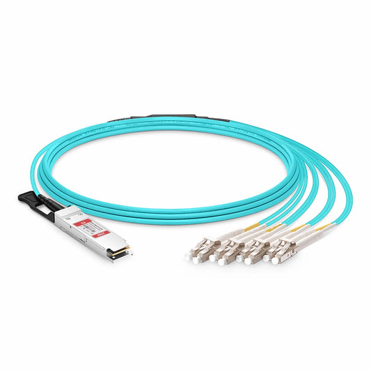 20m (66ft) Cisco Compatible 100G QSFP28 4 x 25G NRZ to 4 Duplex LC 25G NRZ Active Optical Breakout Cable