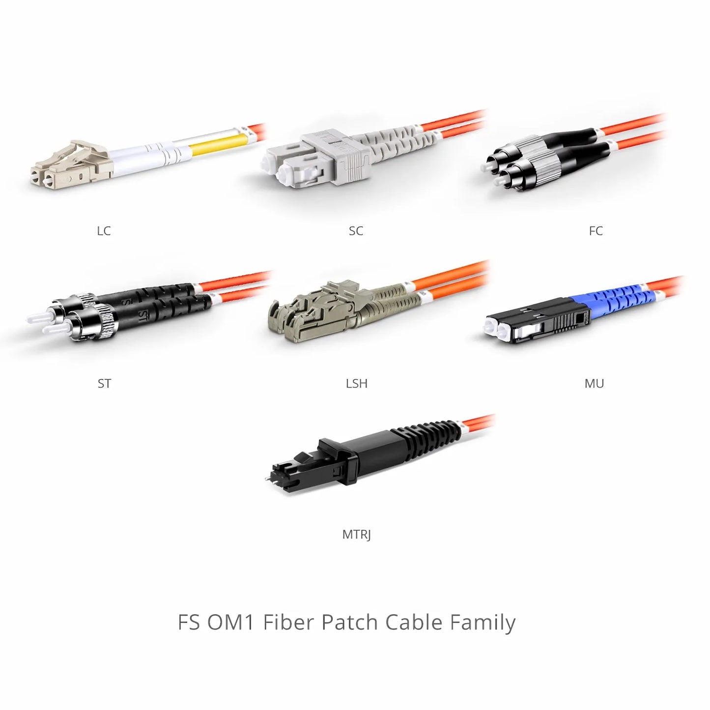 2m (7ft) Fiber Patch Cable, 2 Fibers, G.651, LC UPC Duplex to LC UPC Duplex, Multimode (OM1), Riser (OFNR), 2.0mm, Tight-Buffered, Orange