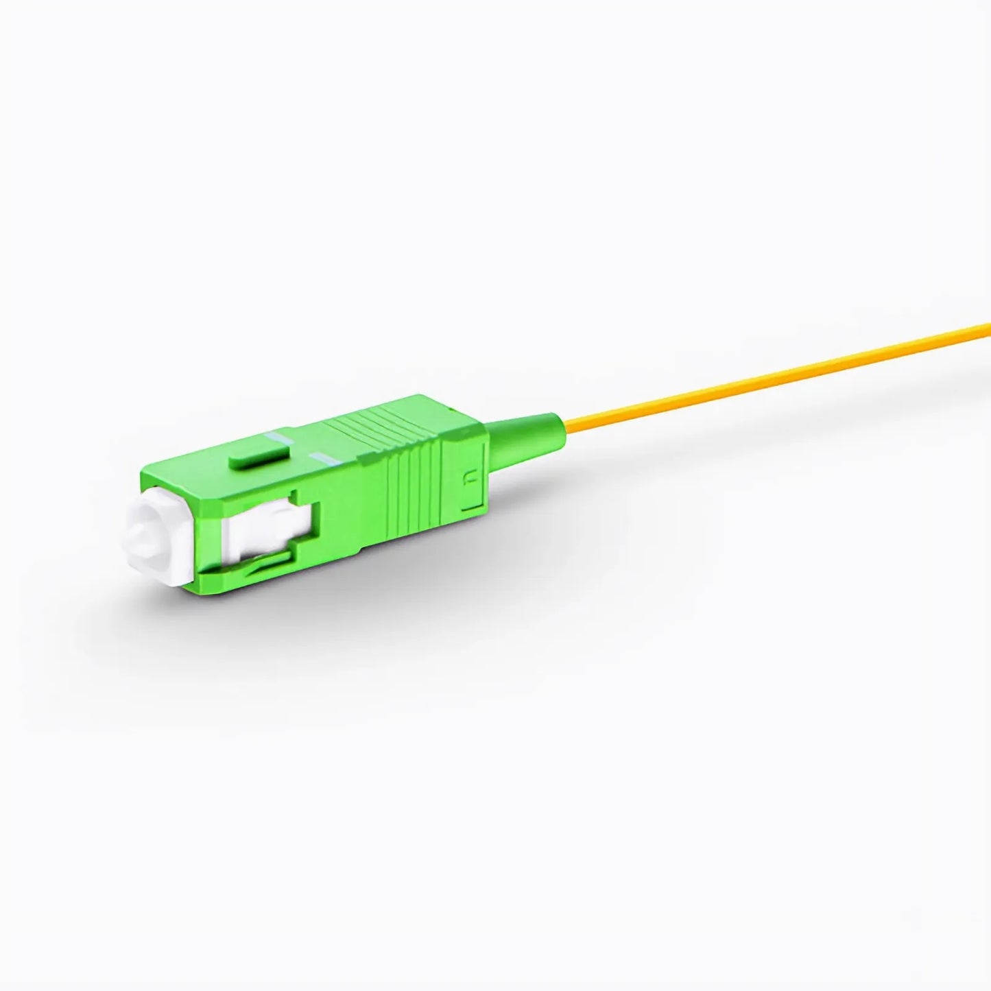 1m (3ft) Fiber Pigtail, SC APC to Unterminated, Simplex, OS2 Single Mode, PVC (Unrated), 0.9mm, Yellow