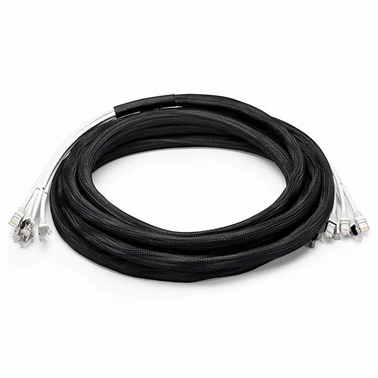 10ft (3m) 6 Plug to 6 Plug Cat6a Shielded (S/FTP) PVC CMR Pre-Terminated Copper Trunk Cable