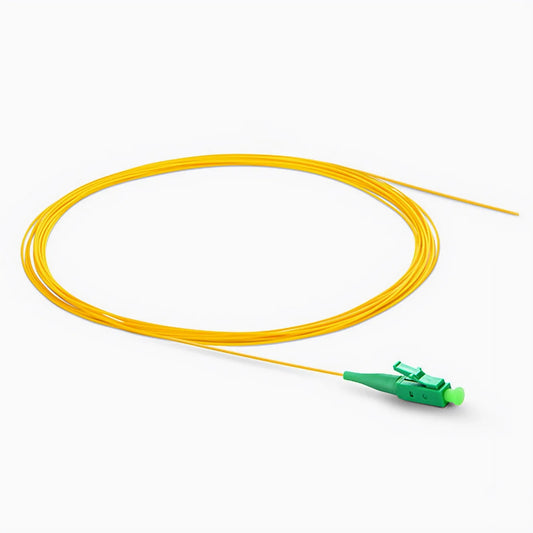 1m (3ft) Fiber Pigtail, LC UPC to Unterminated, Simplex, OM3 Multimode, PVC (Unrated), 0.9mm, Aqua