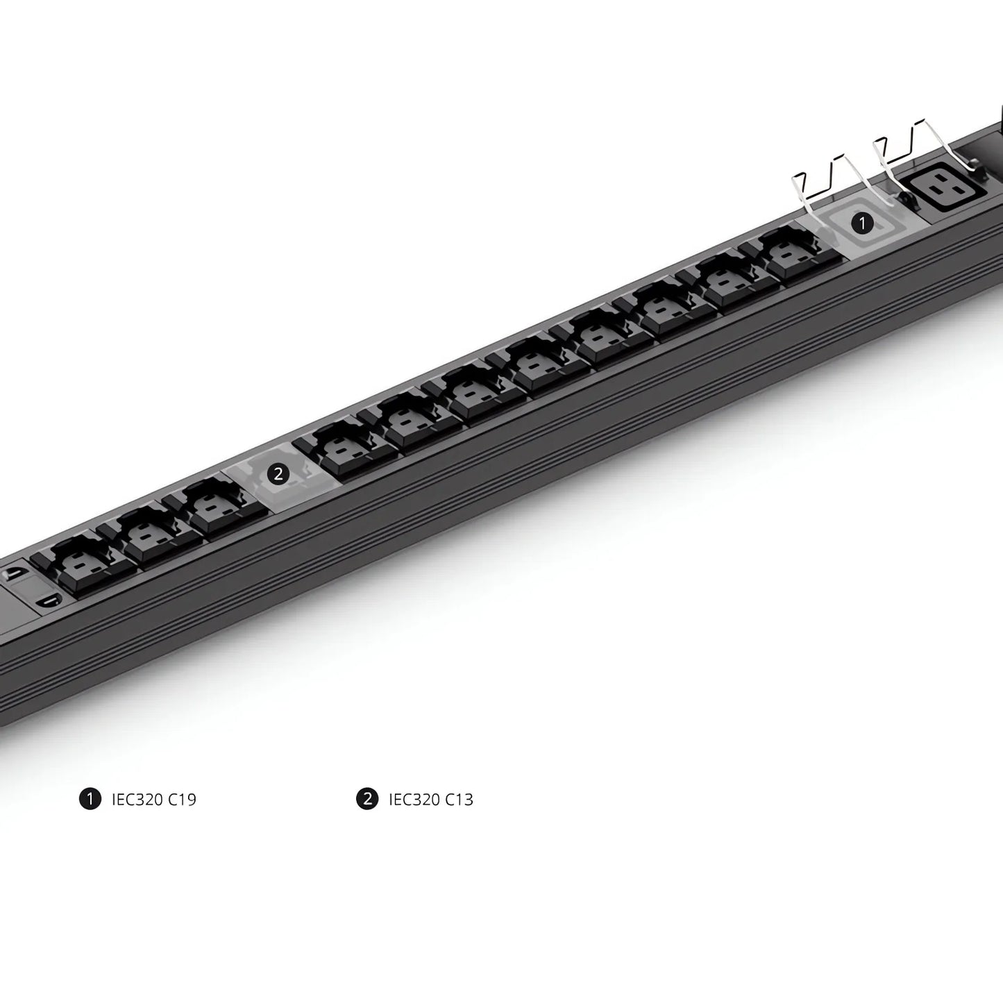 21.06kW 3-Phase 32A/380V Basic Rack PDU, 36 x C13 & 6 x C19 Outlets, IEC309 32A 3P + N + E Plug, 3ft Cord, 0U Vertical