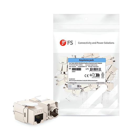 Cat7 RJ45 (8P8C) Shielded Toolless Keystone Jack Module (12Pcs/Pack)