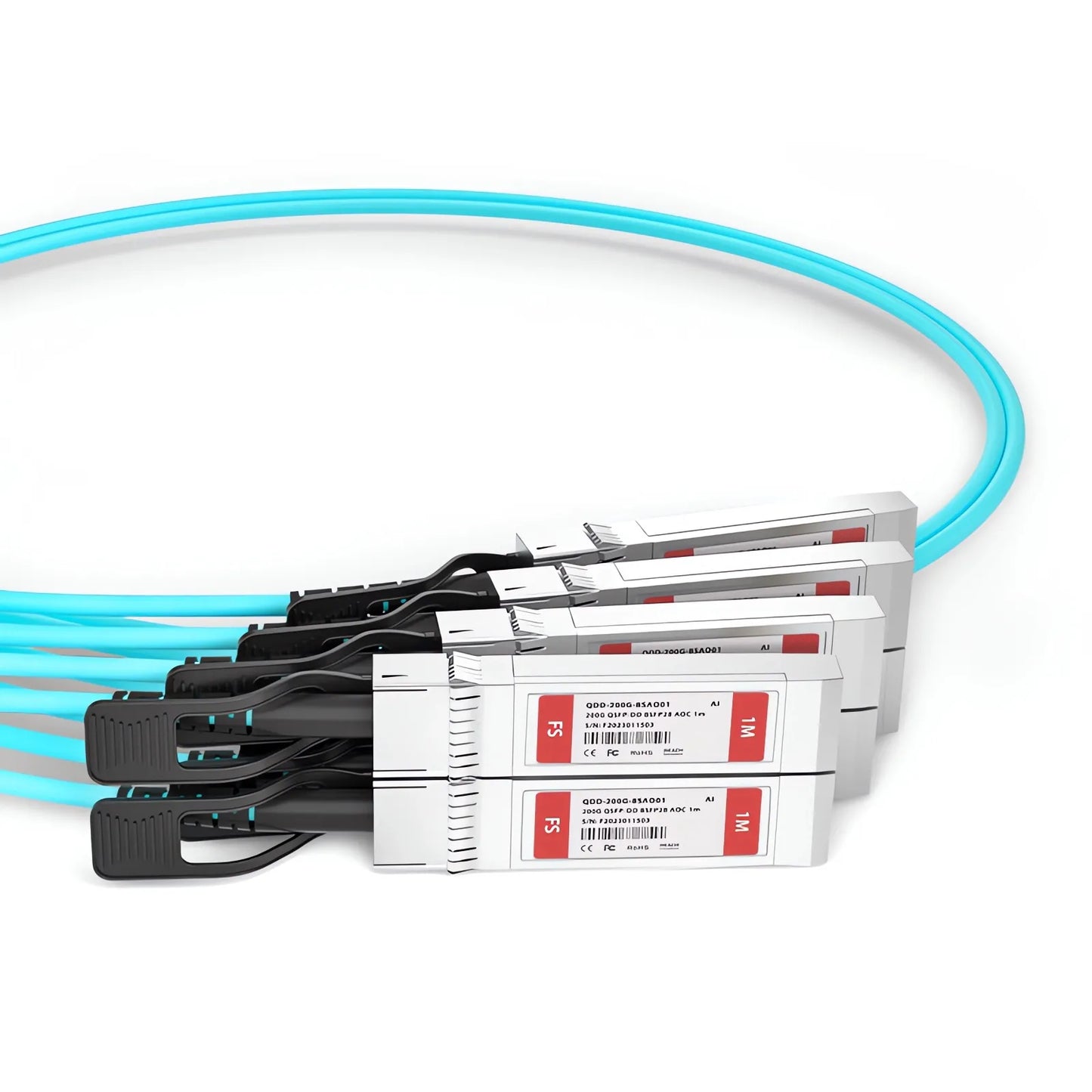 1m (3ft) Arista Networks Compatible 200G QSFP-DD 8 x 25G NRZ to 8 x 25G SFP28 25G NRZ Active Optical Breakout Cable