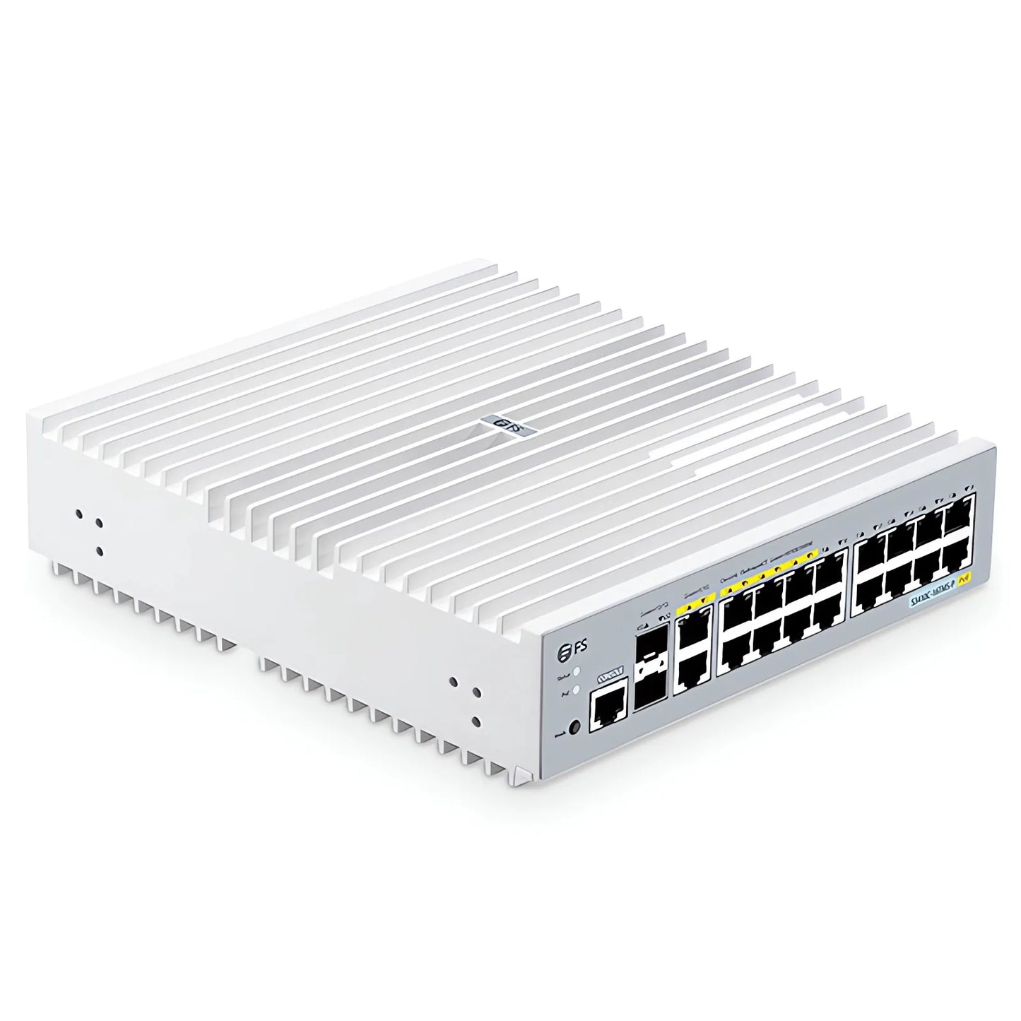 S3410C-16TMS-P, 16-Port Gigabit Ethernet L2+ PoE+ Switch, 6 x PoE+ Ports, 2 x 5Gb PoE+ Ports@125W, 10 x 1Gb RJ45, with 2 x 10Gb SFP+ Uplinks, PicOS®, Support MLAG, Broadcom Chip, Fanless