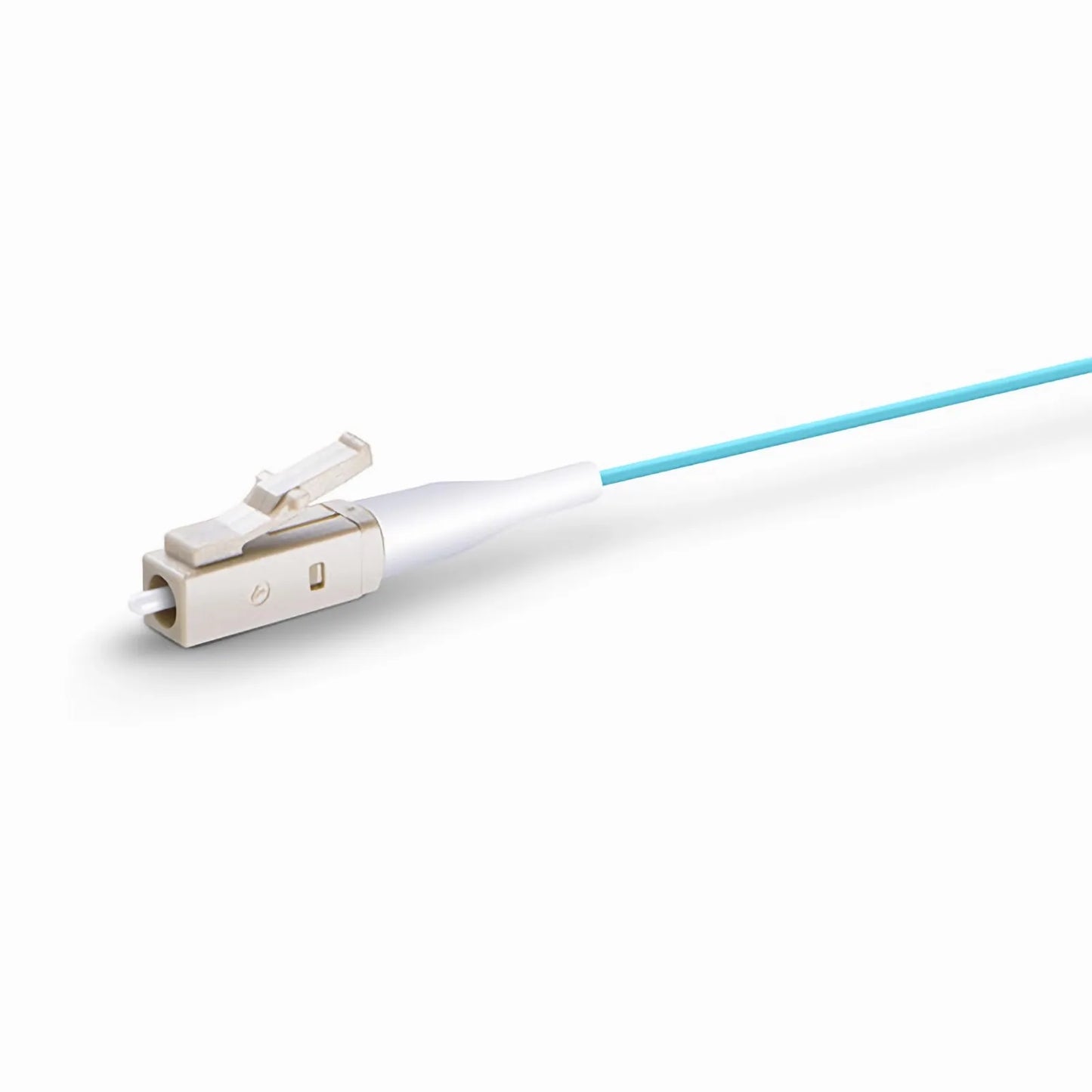 1m (3ft) Fiber Pigtail, SC UPC to Unterminated, Simplex, OM3 Multimode, PVC (Unrated), 0.9mm, Aqua