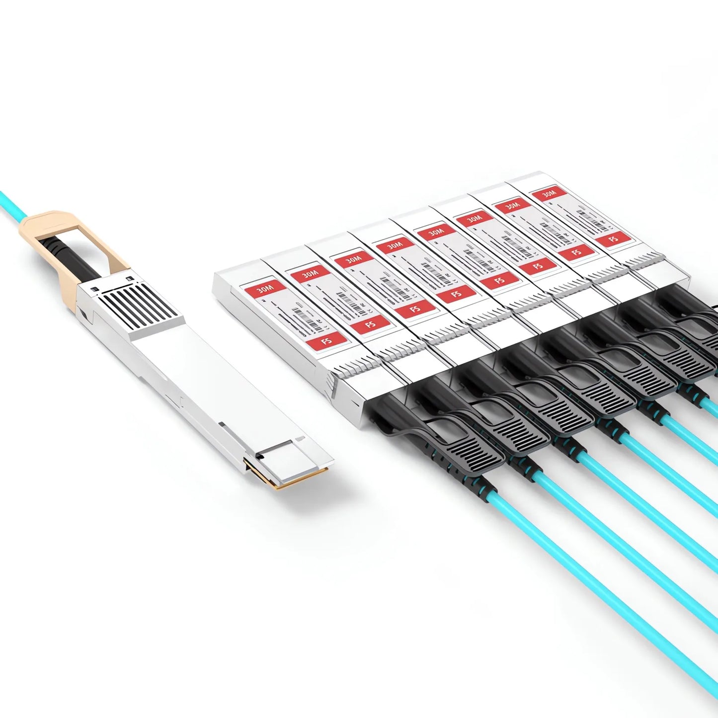 30m (98ft) Arista Networks Compatible 200G QSFP-DD 8 x 25G NRZ to 8 x 25G SFP28 25G NRZ Active Optical Breakout Cable