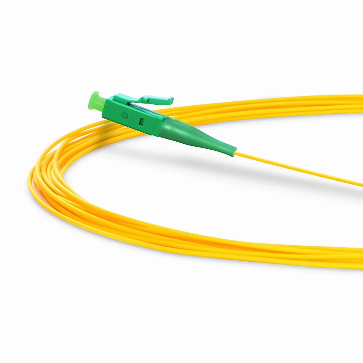 1m (3ft) Fiber Pigtail, LC UPC to Unterminated, Simplex, OM3 Multimode, PVC (Unrated), 0.9mm, Aqua