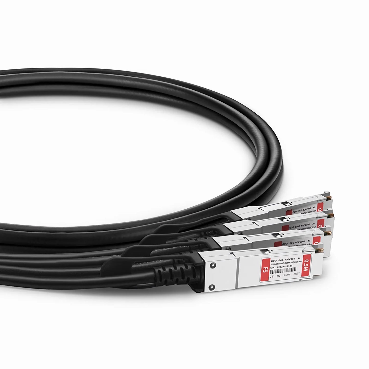 0.5m (2ft) Arista Networks Compatible 200G QSFP-DD 8 x 25G NRZ to 4 x 50G QSFP28 2 x 25G NRZ Passive Direct Attach Copper Breakout Cable
